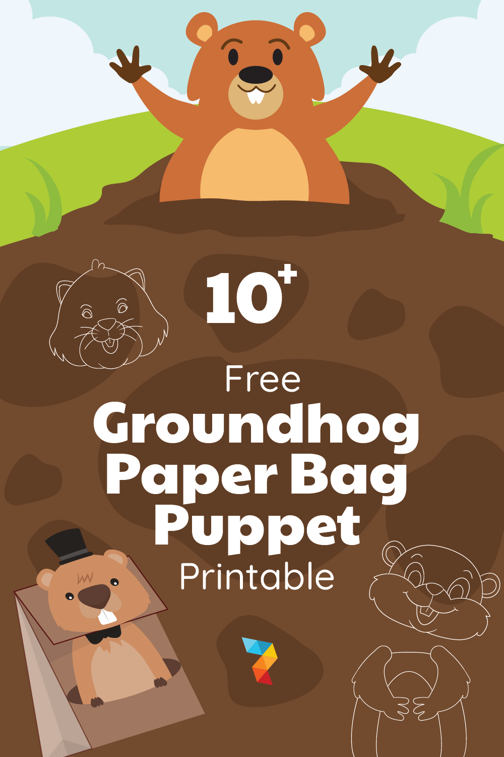 Groundhog Paper Bag Puppet