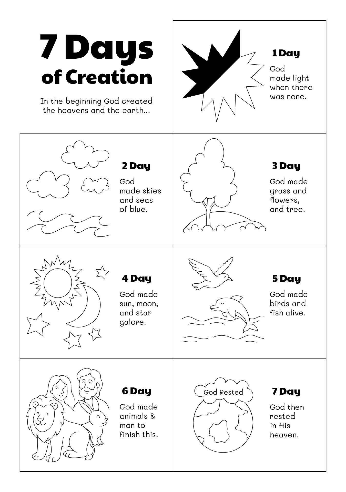 Christian Preschool Days Of Creation Christian Preschool Days Of Creation