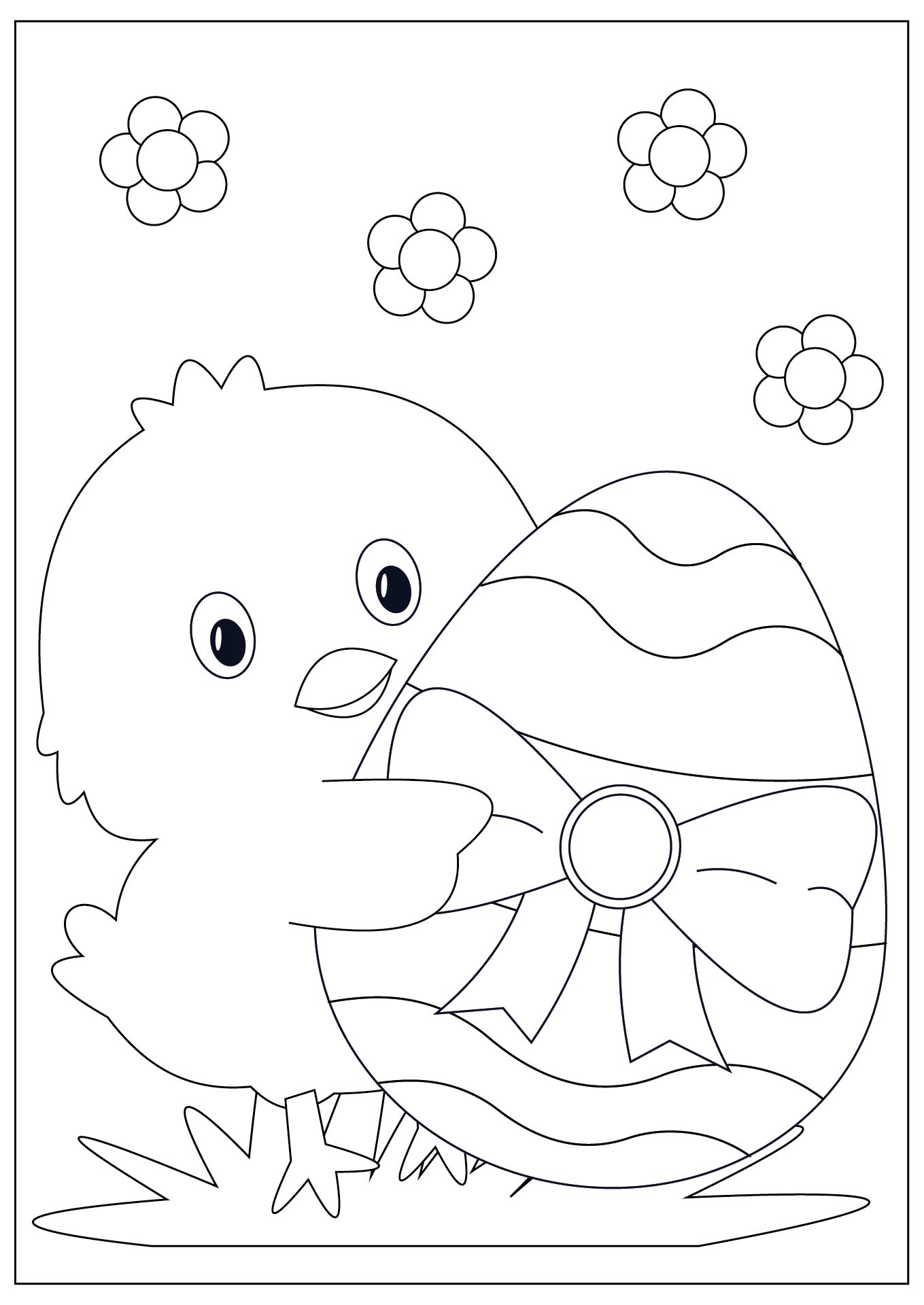 Cute Chicks Easter Coloring Pages Printables