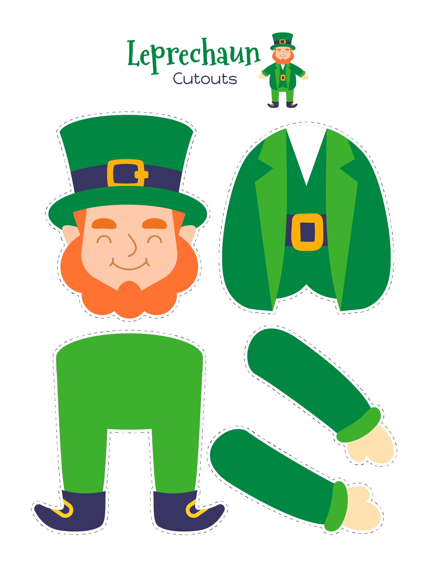 Disney Leprechaun Cutouts Printable