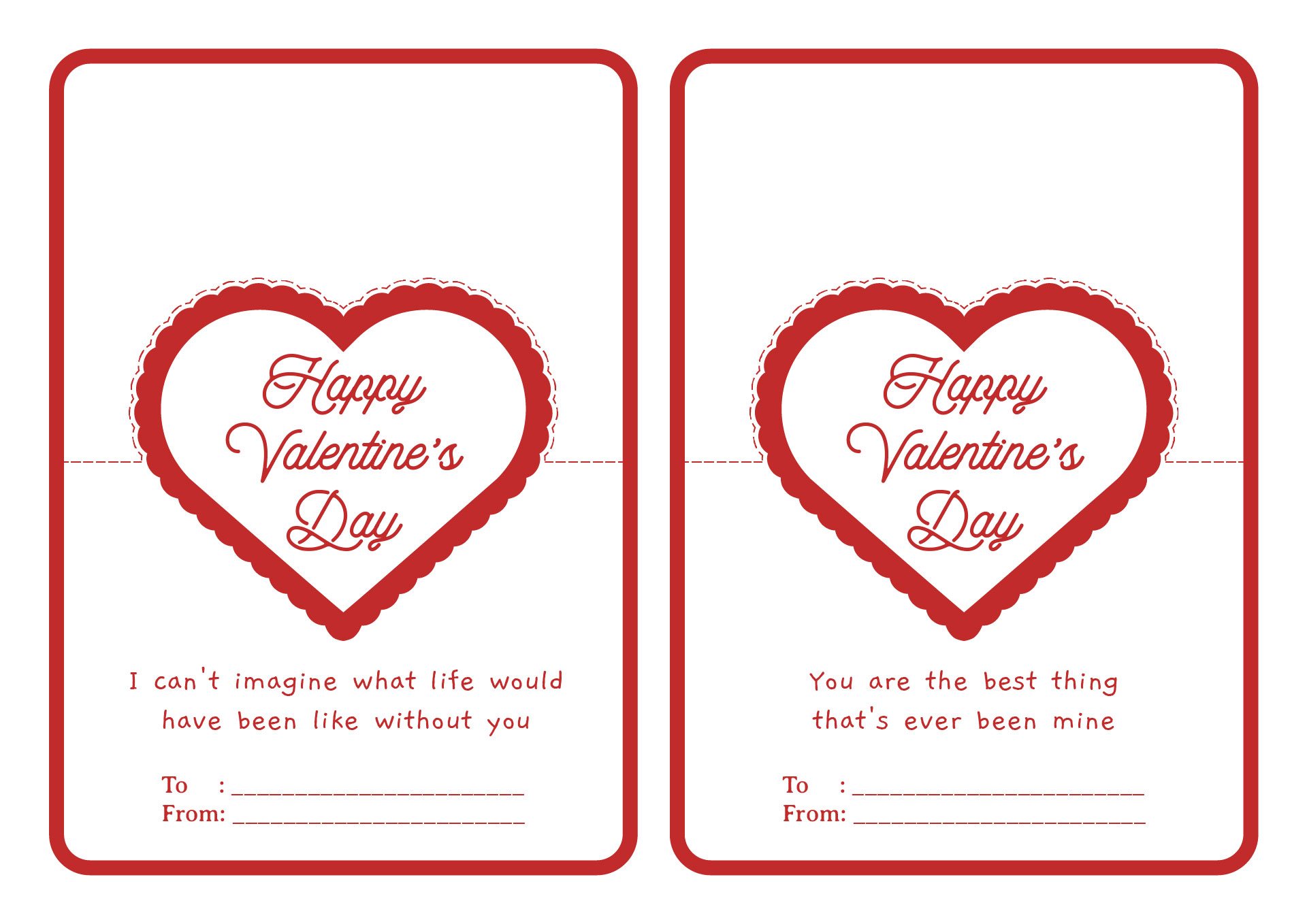 DIY Printable Valentines Day Love Cards