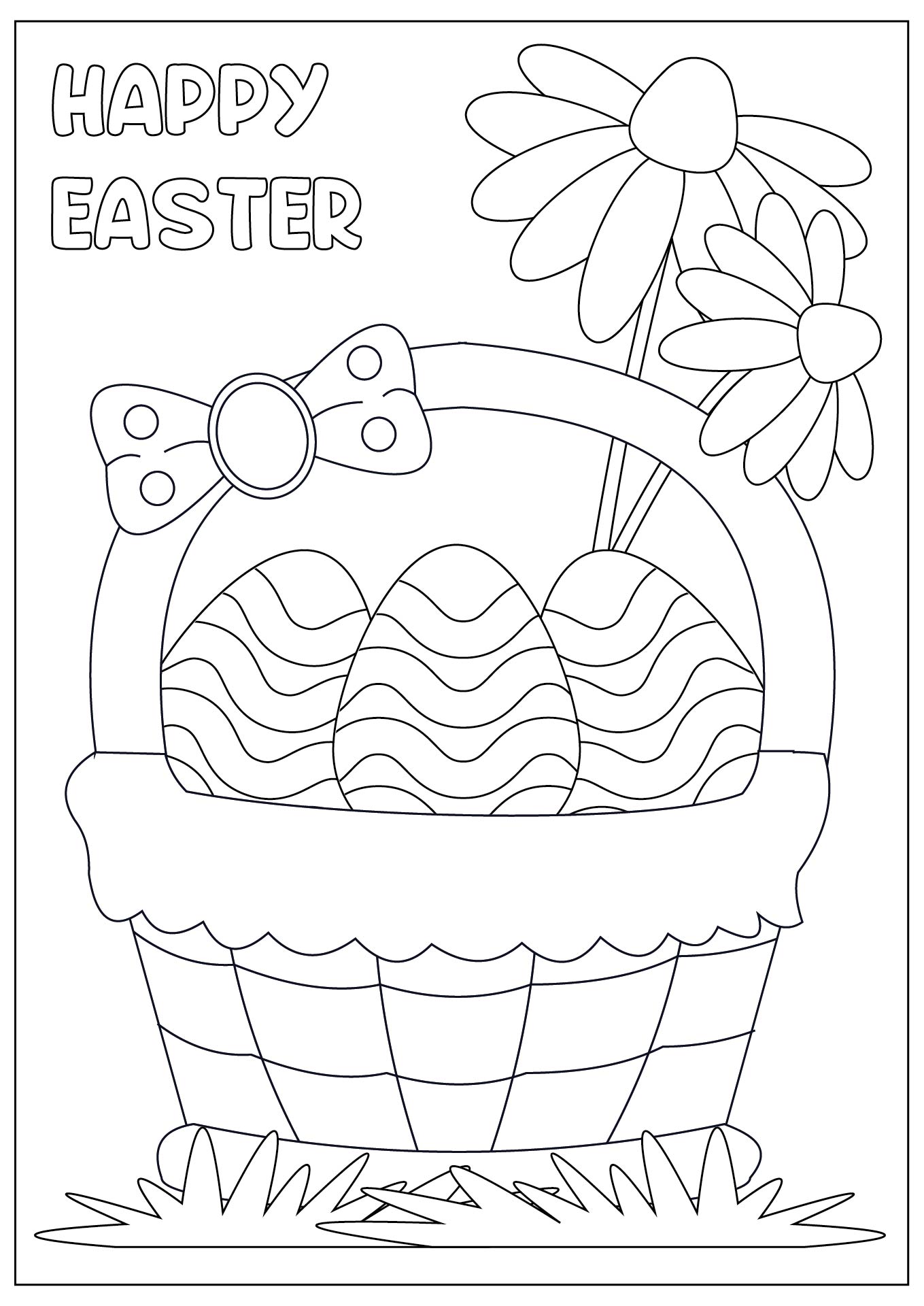 Easter Basket Coloring Sheets Printable