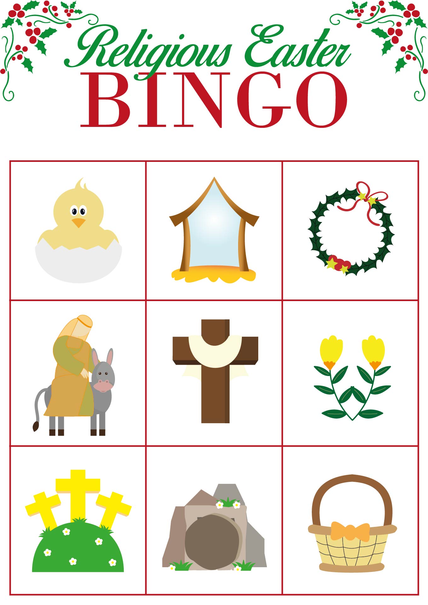 Easter Bible Story Bingo Cards