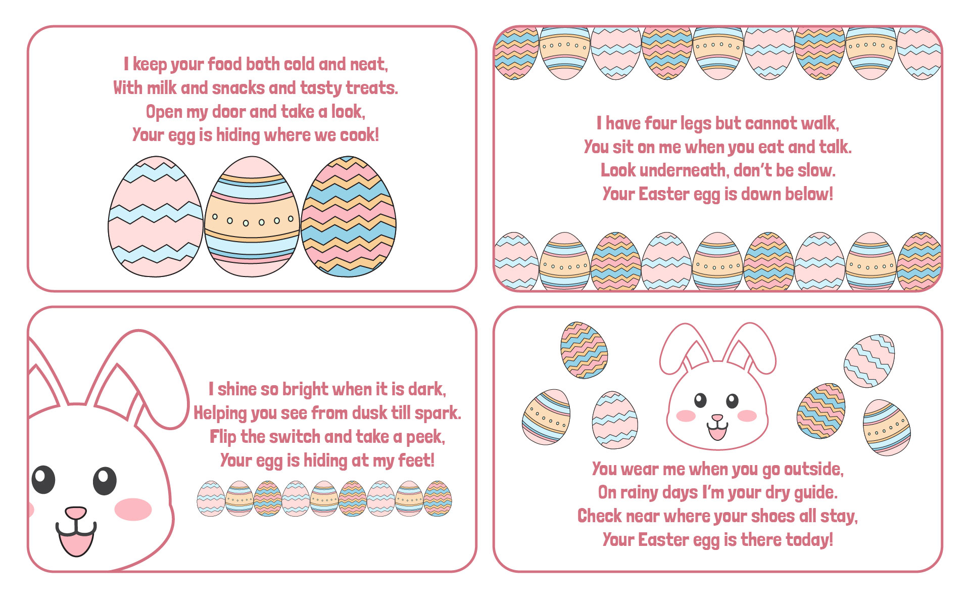 Easter egg hunt clues printable Easter egg hunt clues printable