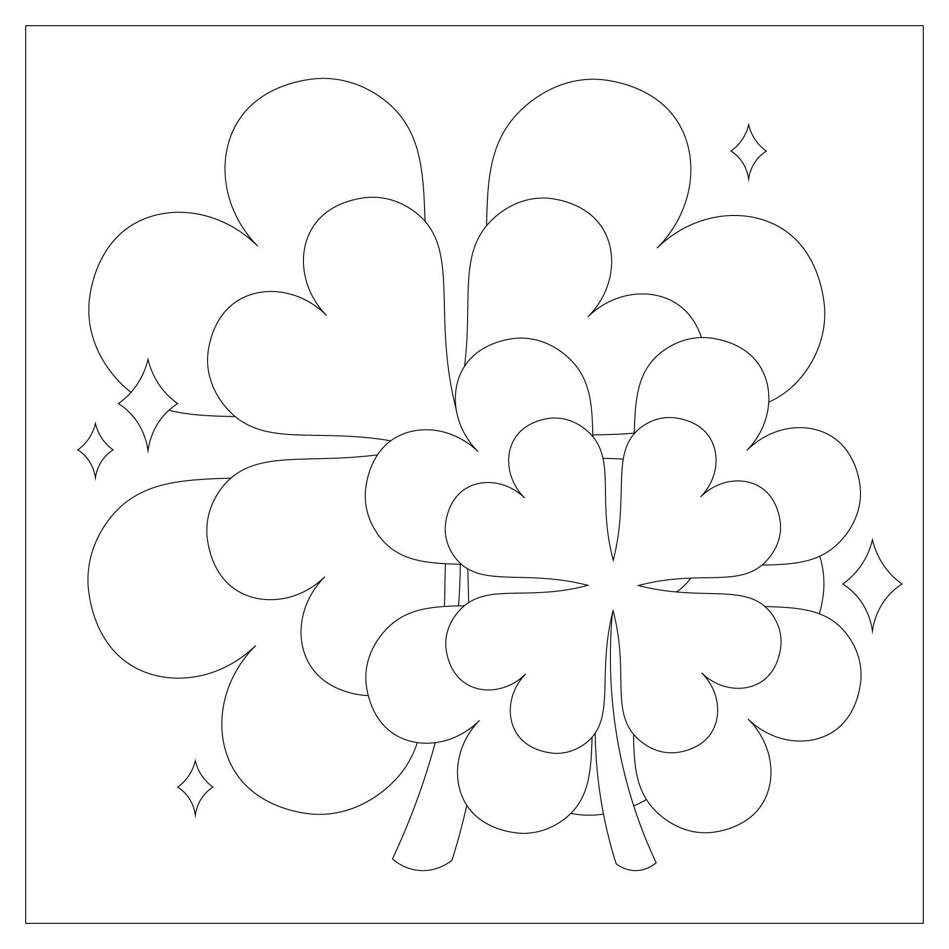 Four Leaf Shamrock Coloring Pages