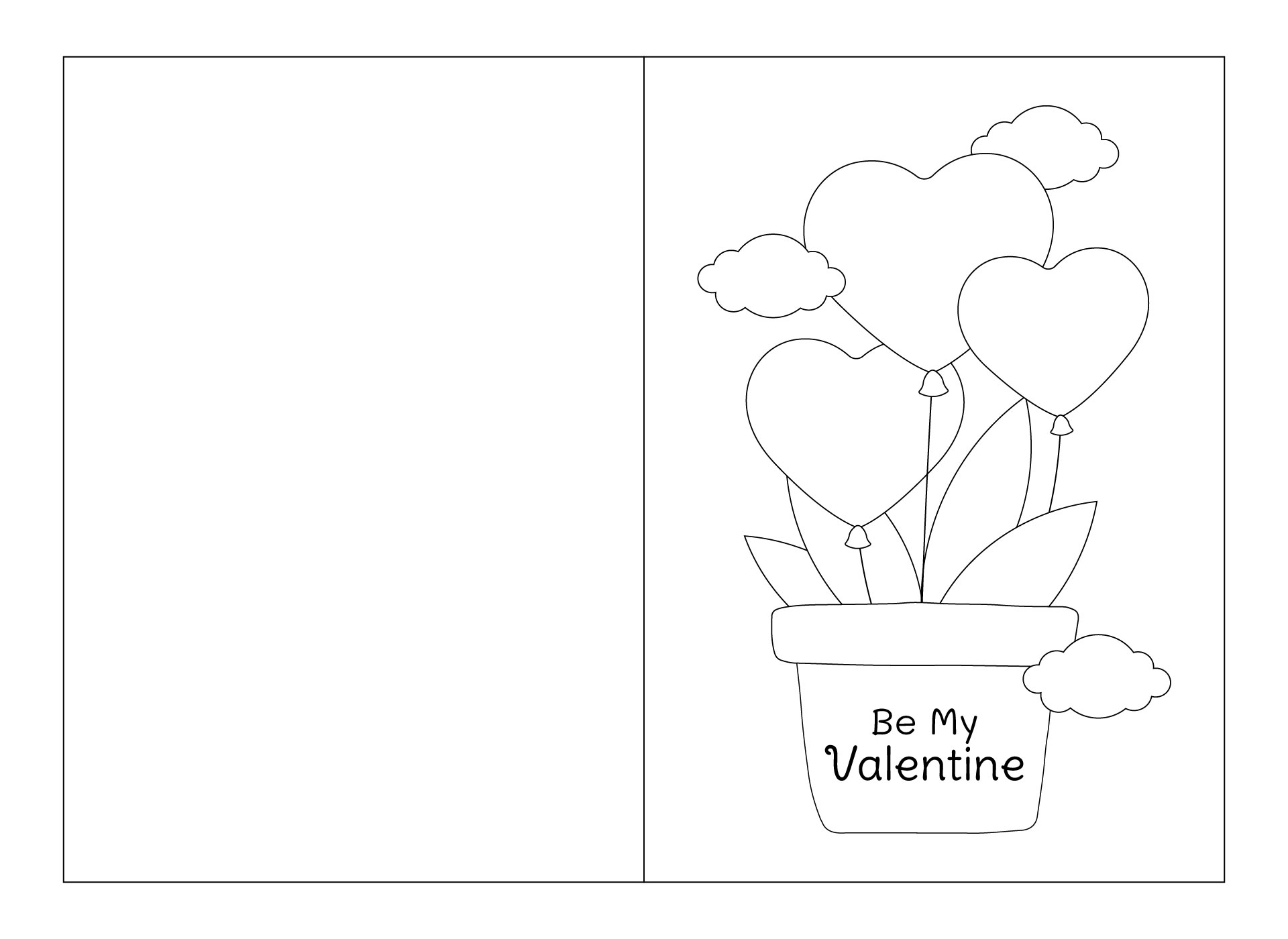 Foldable Printable Valentine Cards Craft Template