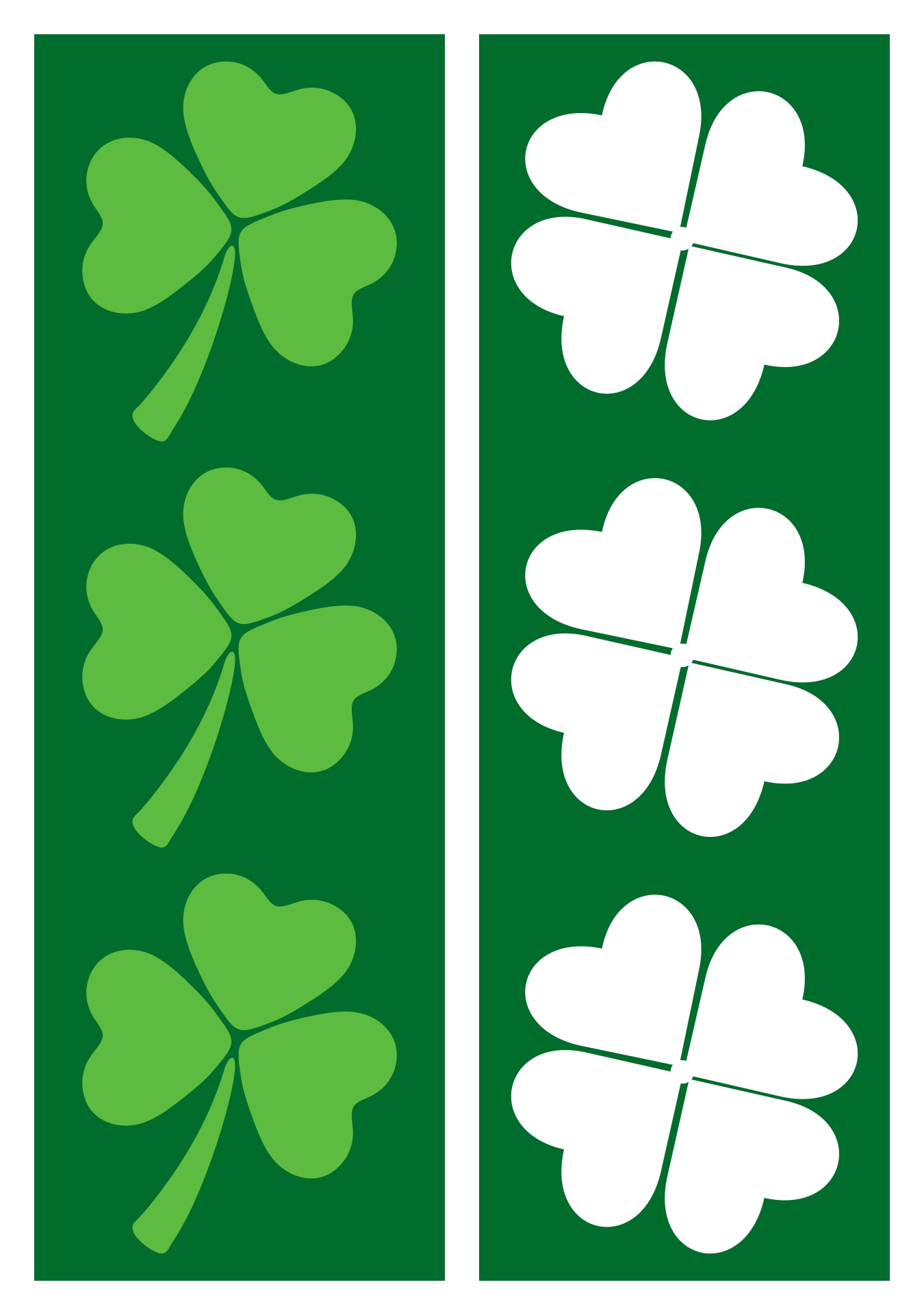 Irish Shamrock Printable Bookmarks