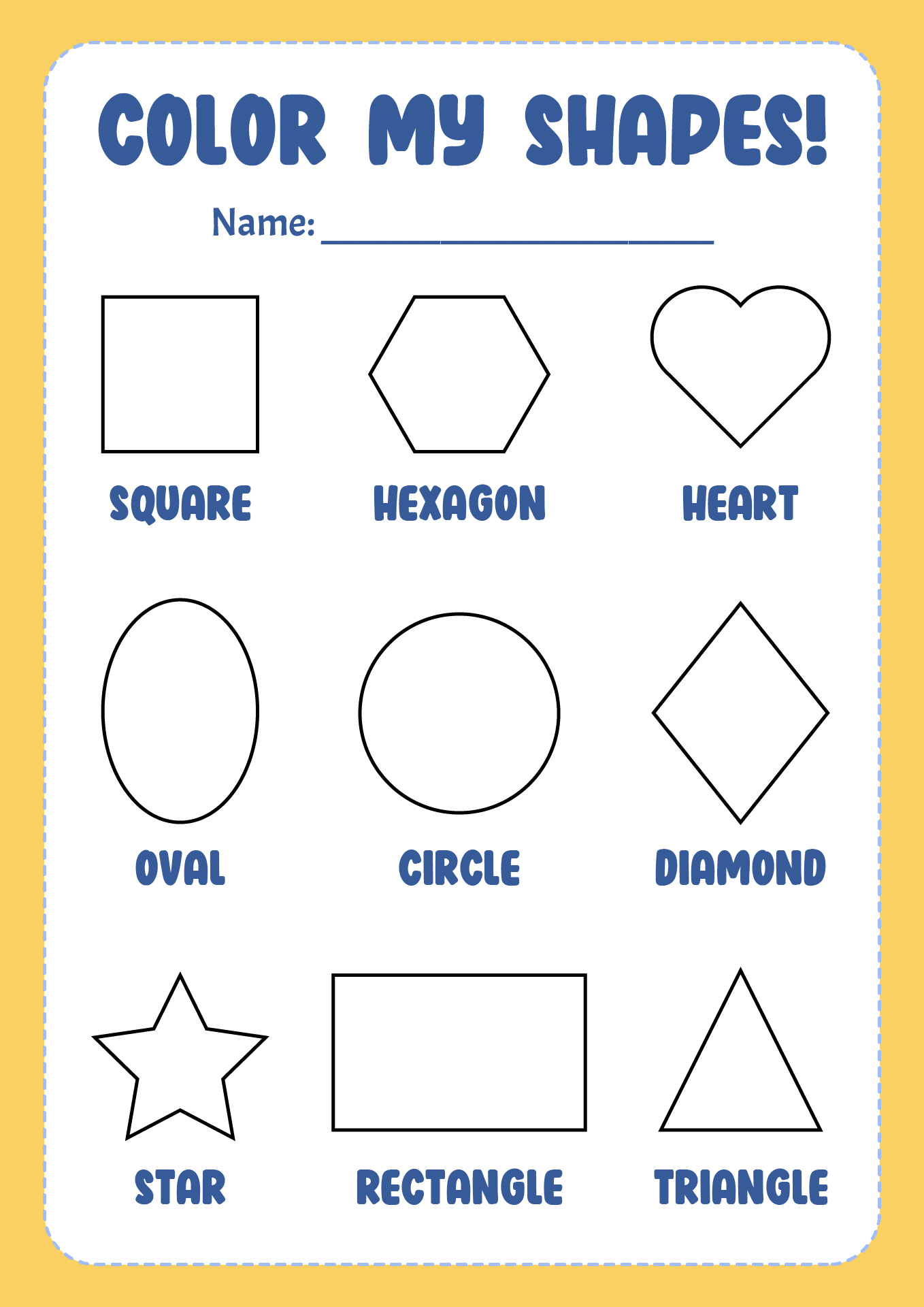 Kindergarten Shapes Coloring Sheets Kindergarten Shapes Coloring Sheets