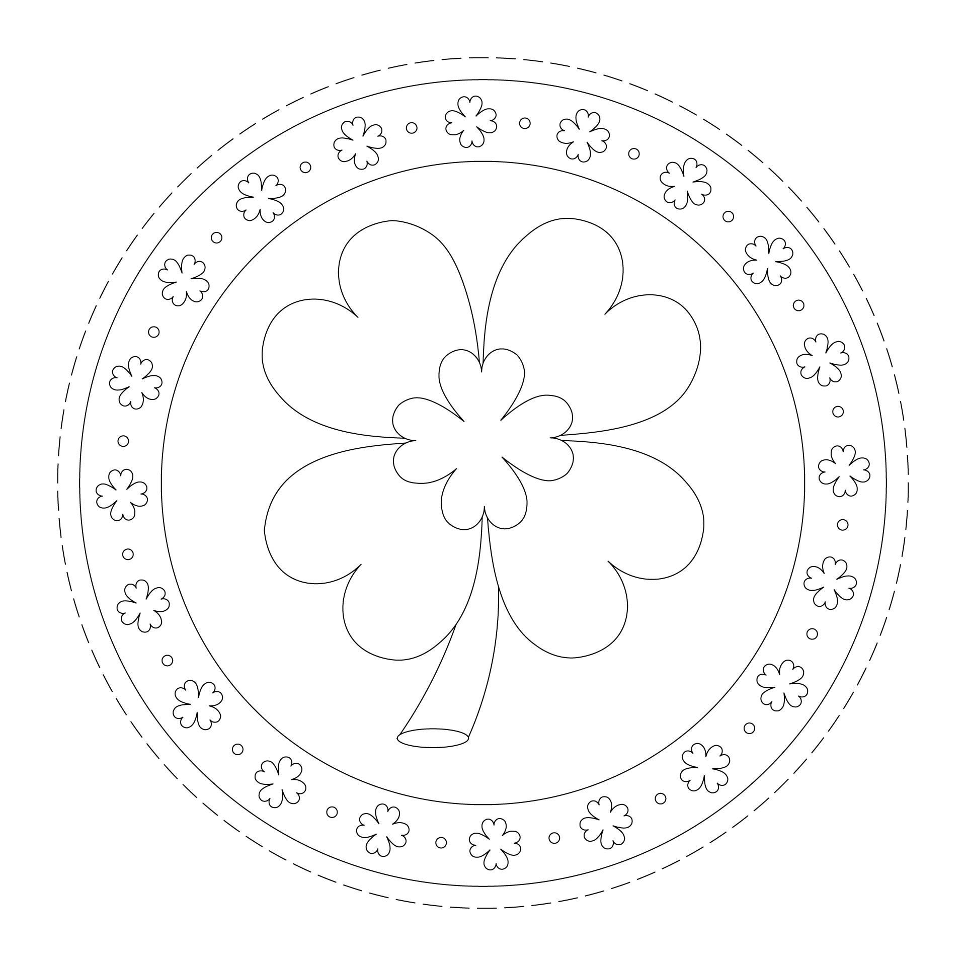 Large Four Leaf Shamrock Printables