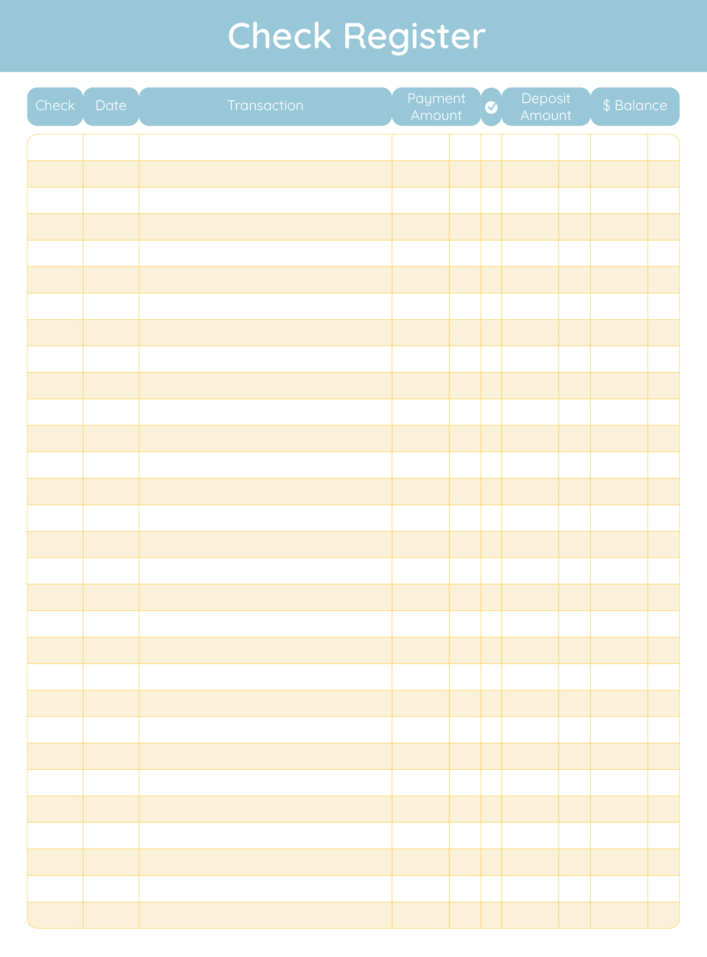 Large Print Check Register Sheets Printable Large Print Check Register Sheets Printable
