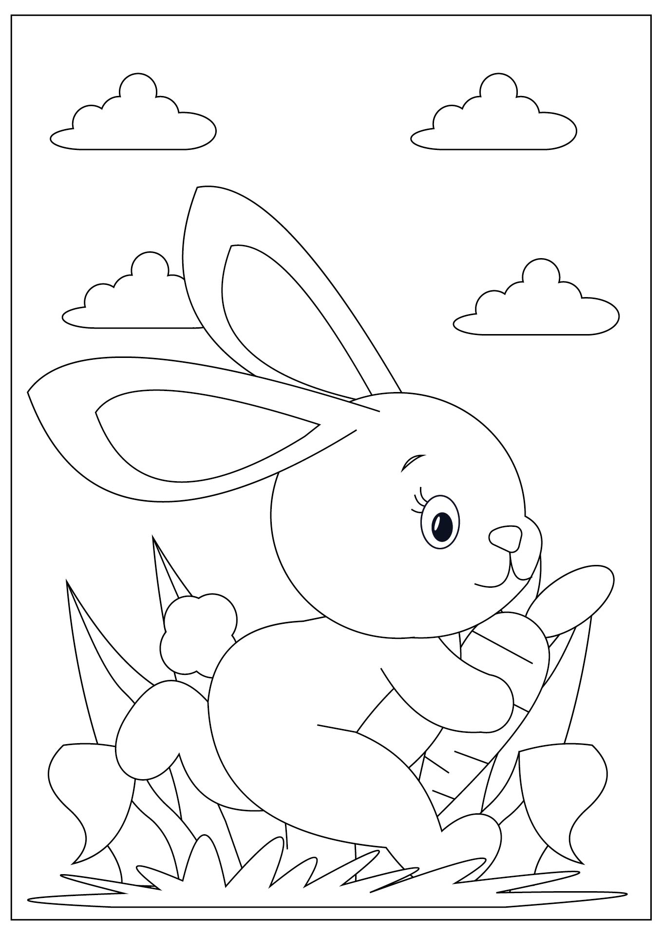 Playful Easter Rabbits Coloring Printables