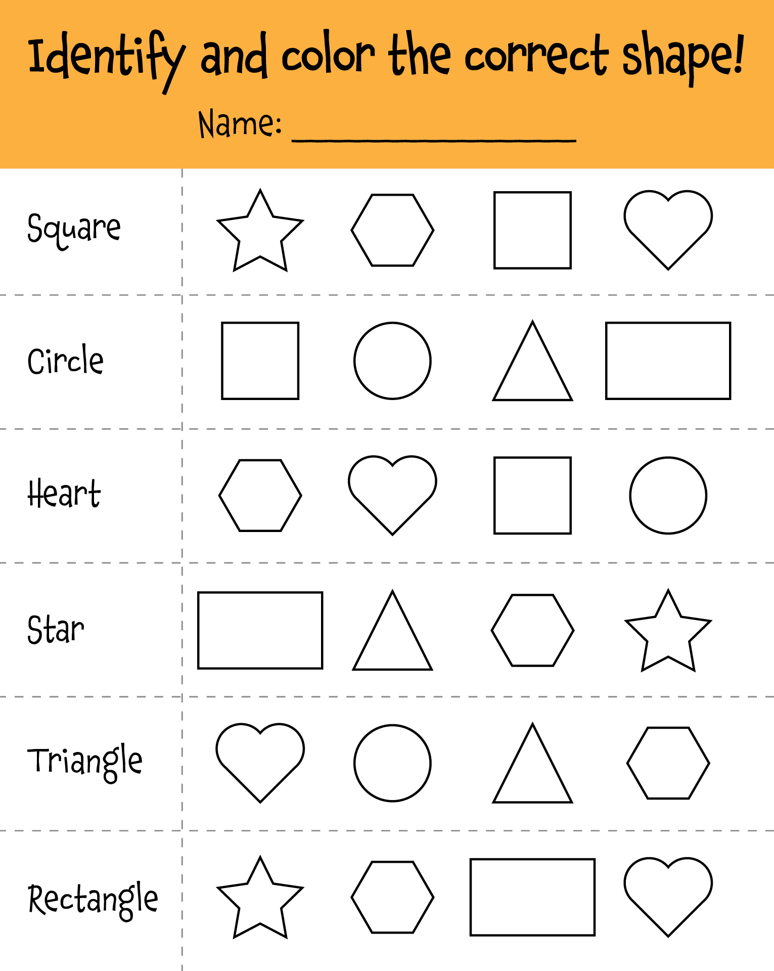 Preschool Shapes Identification Printables Preschool Shapes Identification Printables