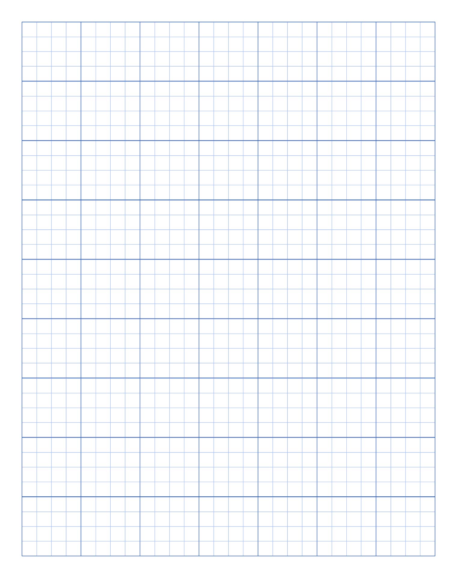 Printable 1/4 Inch Graph Paper