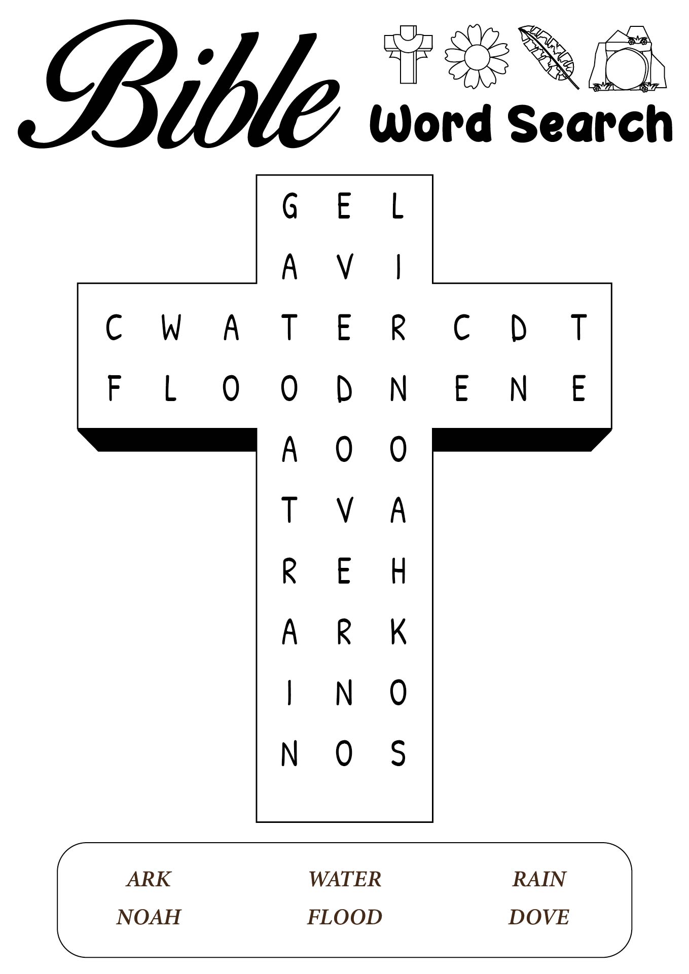 Printable Bible Word Search for Kids