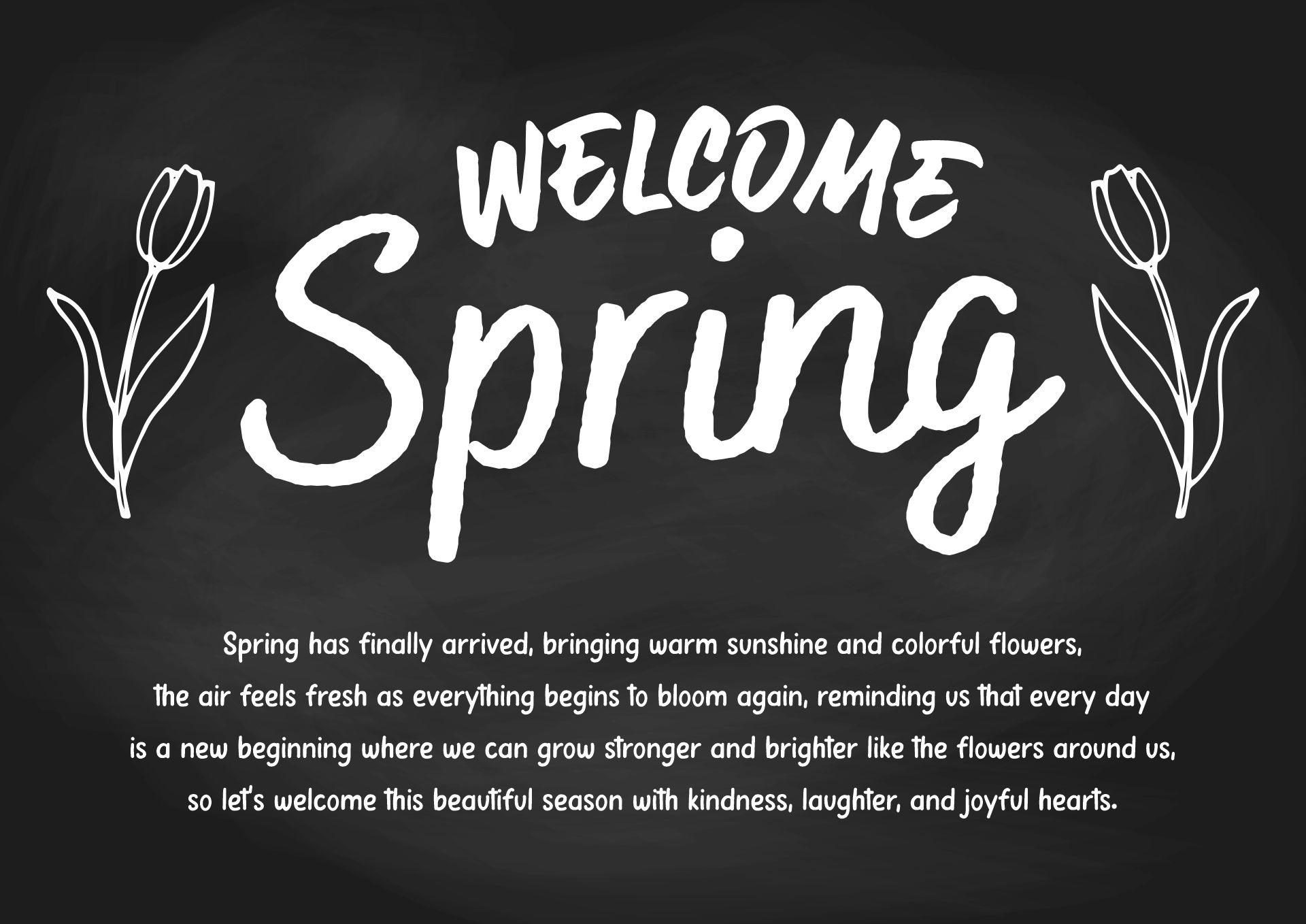 Printable Chalkboard Spring Greeting