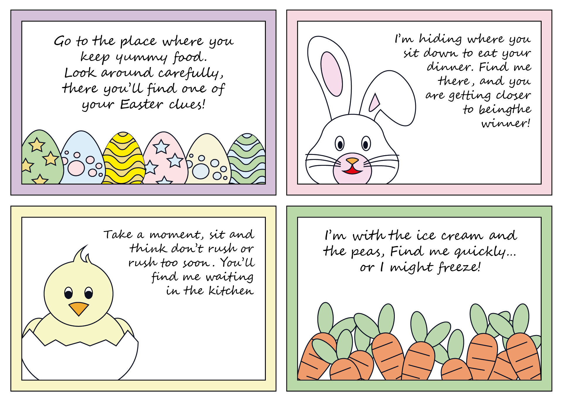 Printable Easter Egg Hunt Cards