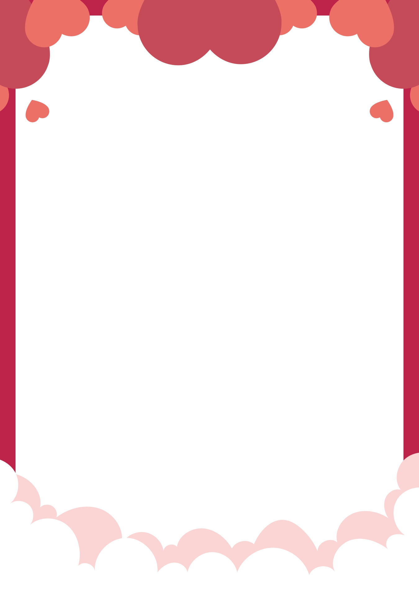 Printable Heart-Themed Valentine Borders
