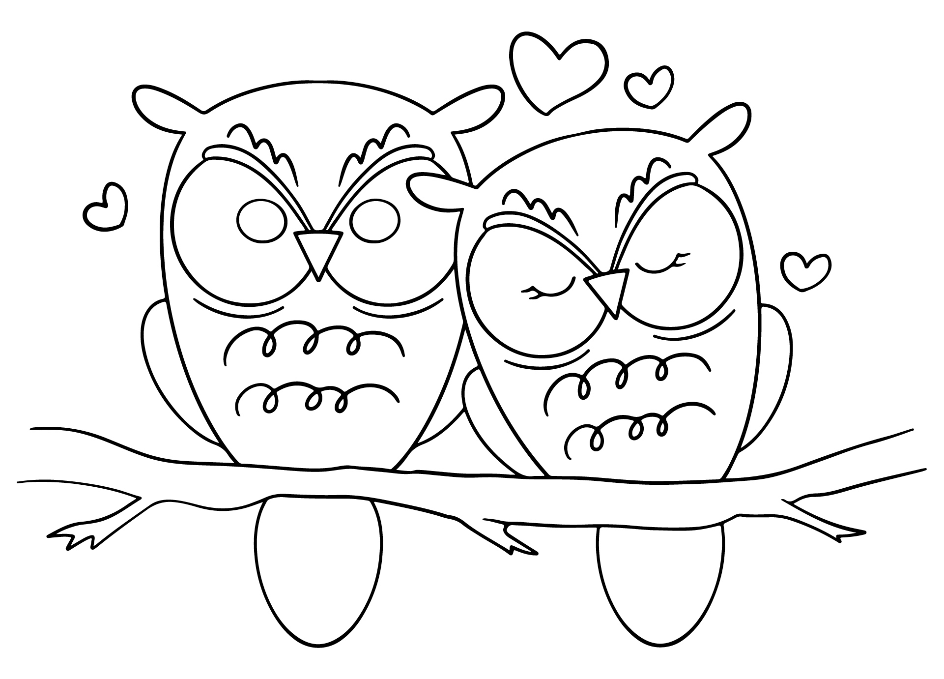 Printable Owl Valentine Cards with Coloring Pages