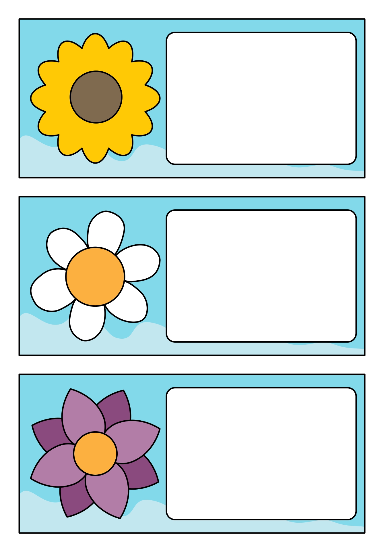 Printable Spring Flower Name Tags for Kids