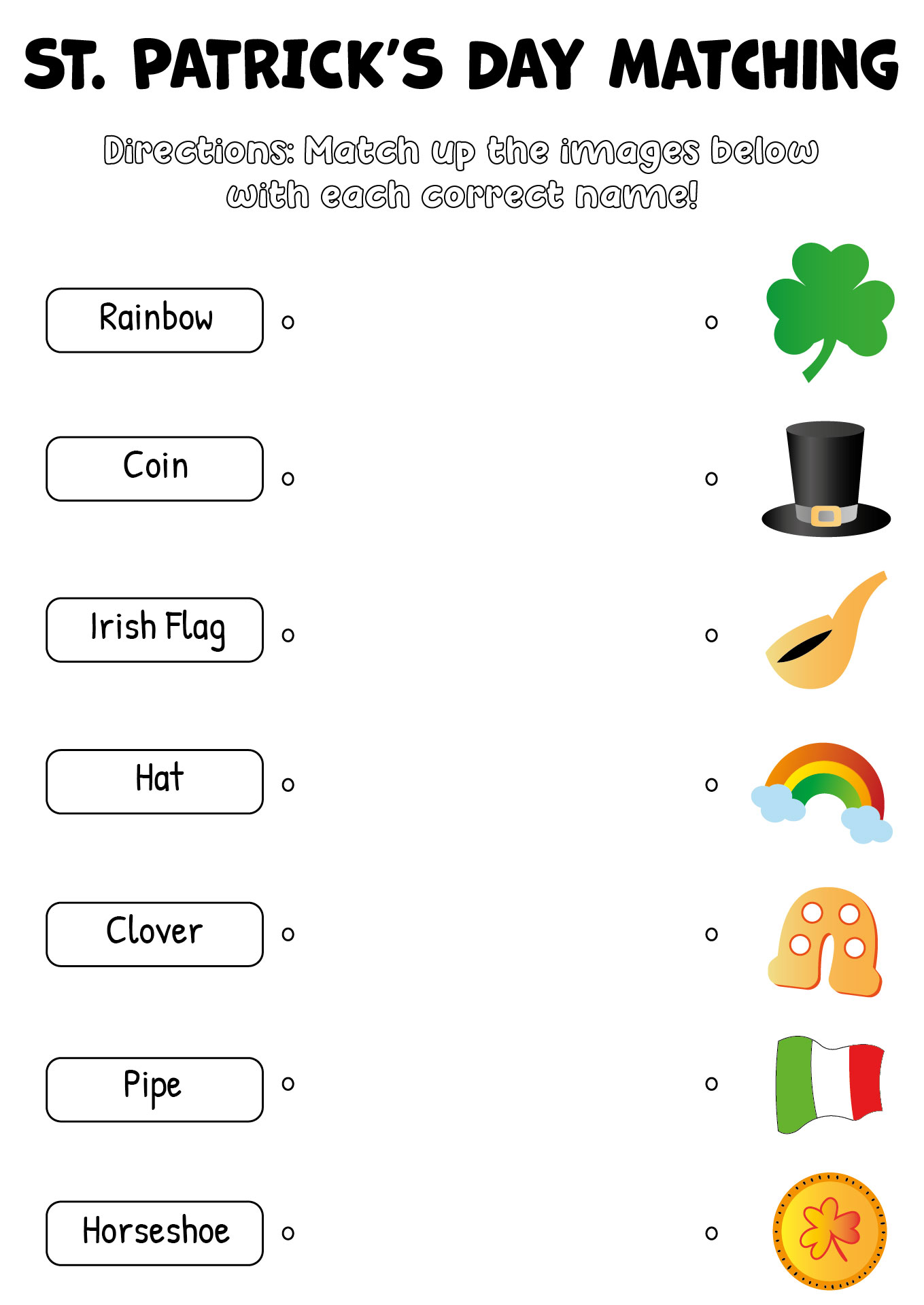 Printable St Patricks Day Matching Games