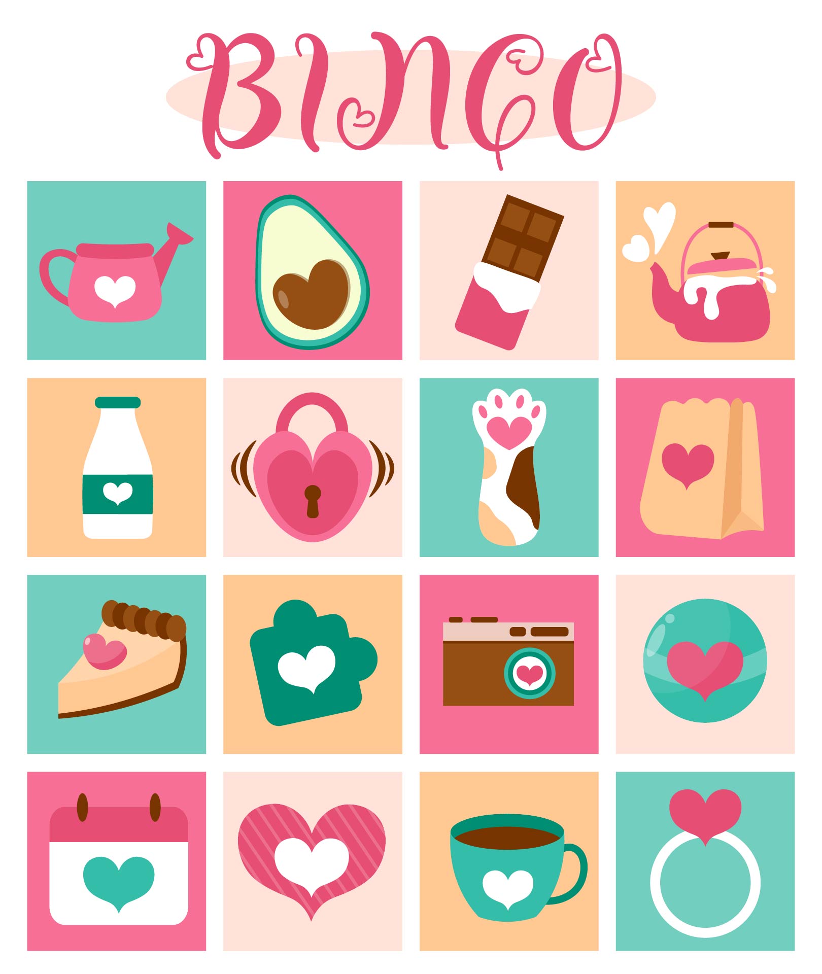 Printable Valentine Bingo Cards