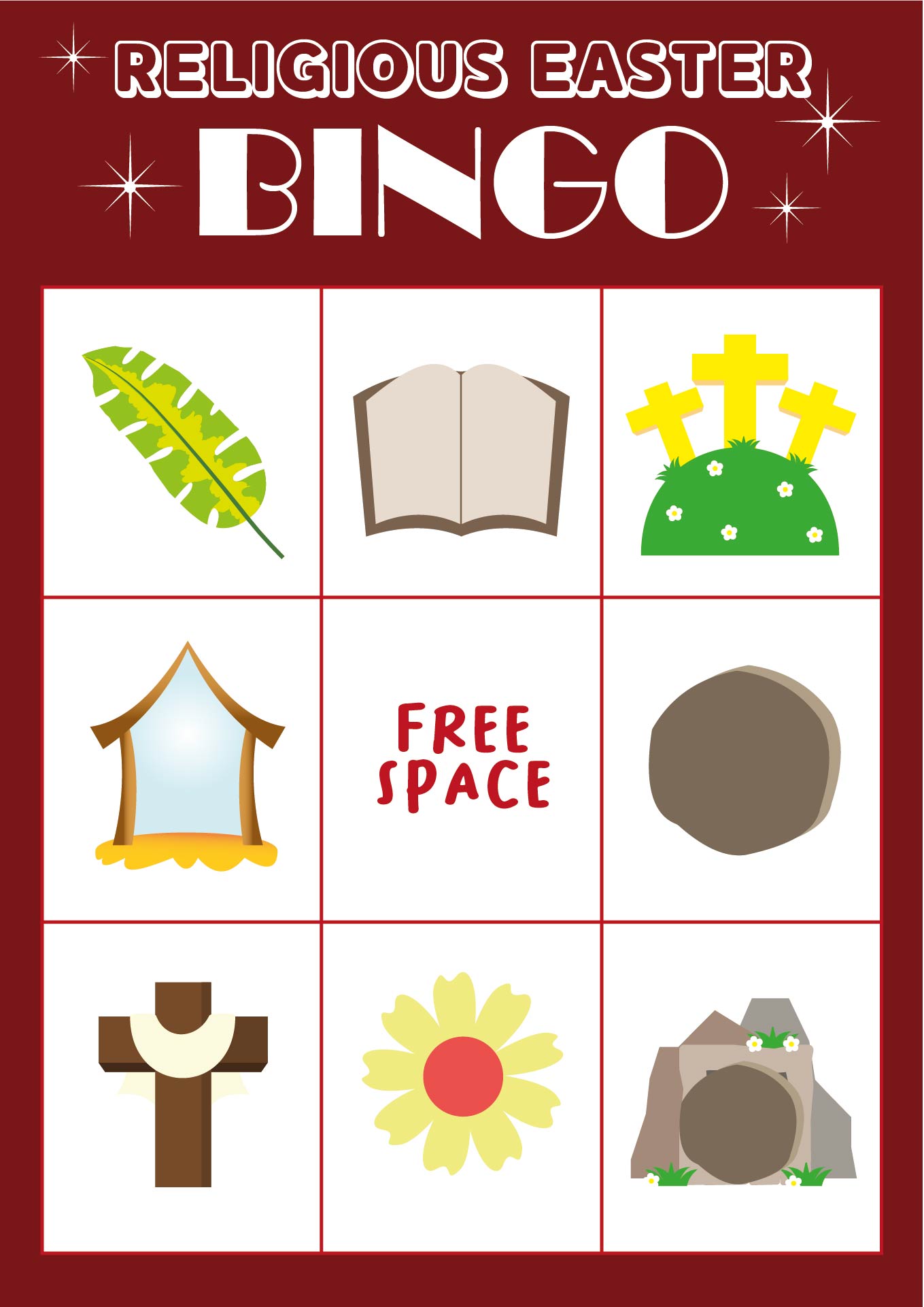 Religious Easter Bingo Printable Cards