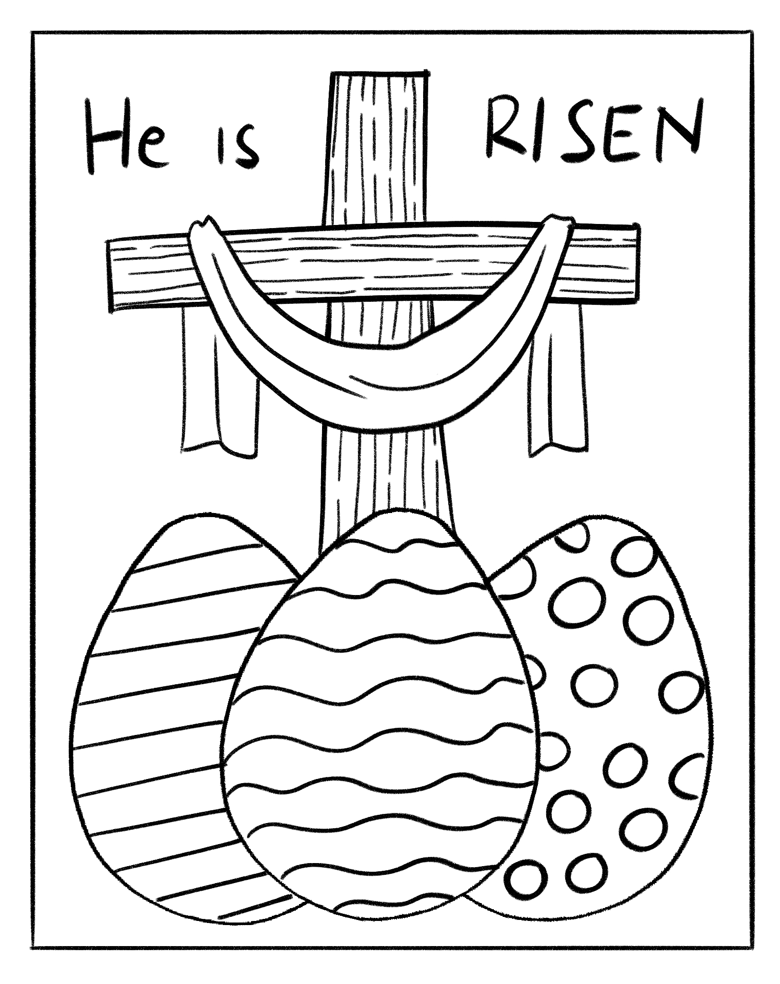 Religious Easter Egg Coloring Sheets