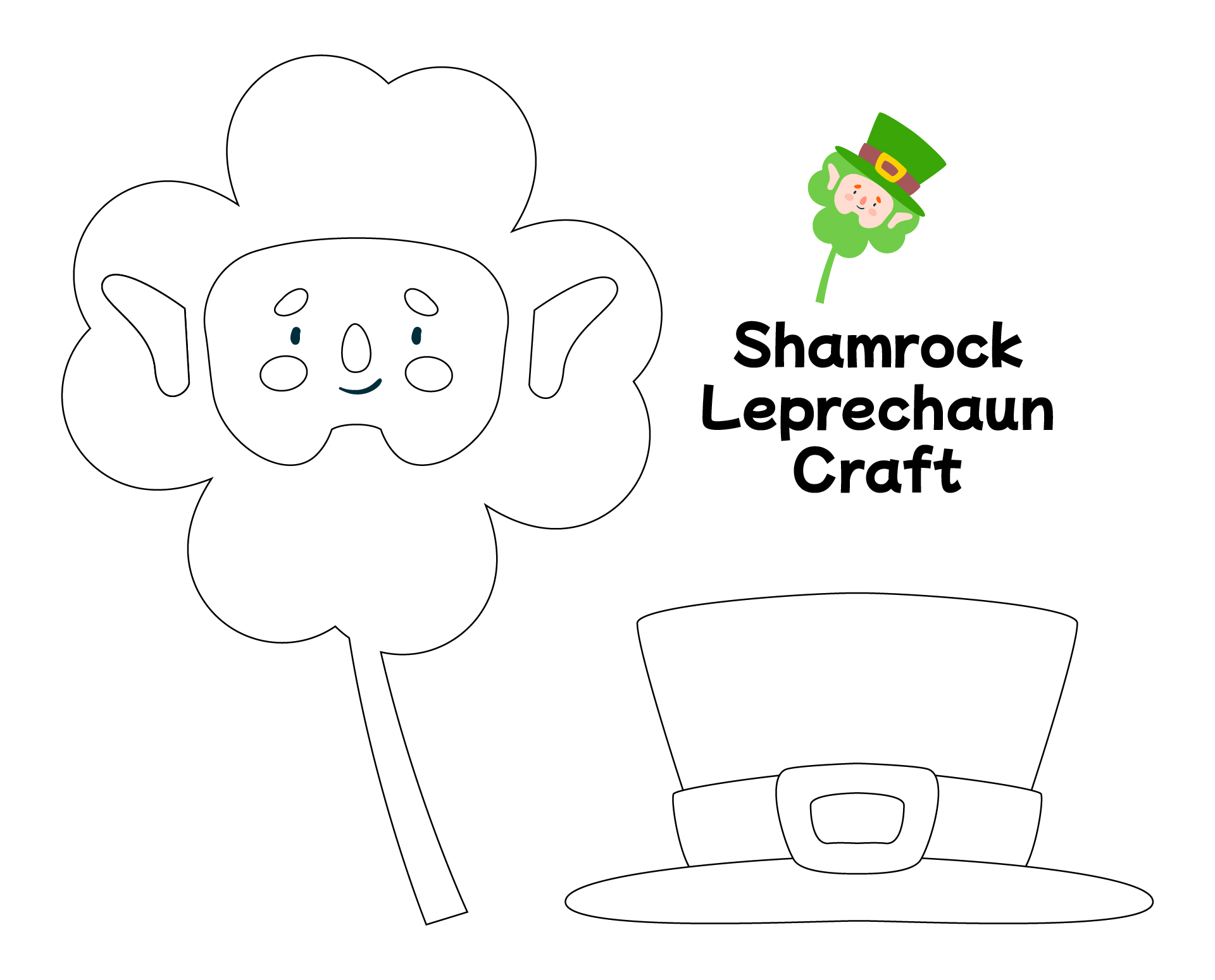Shamrock Leprechaun Craft Template