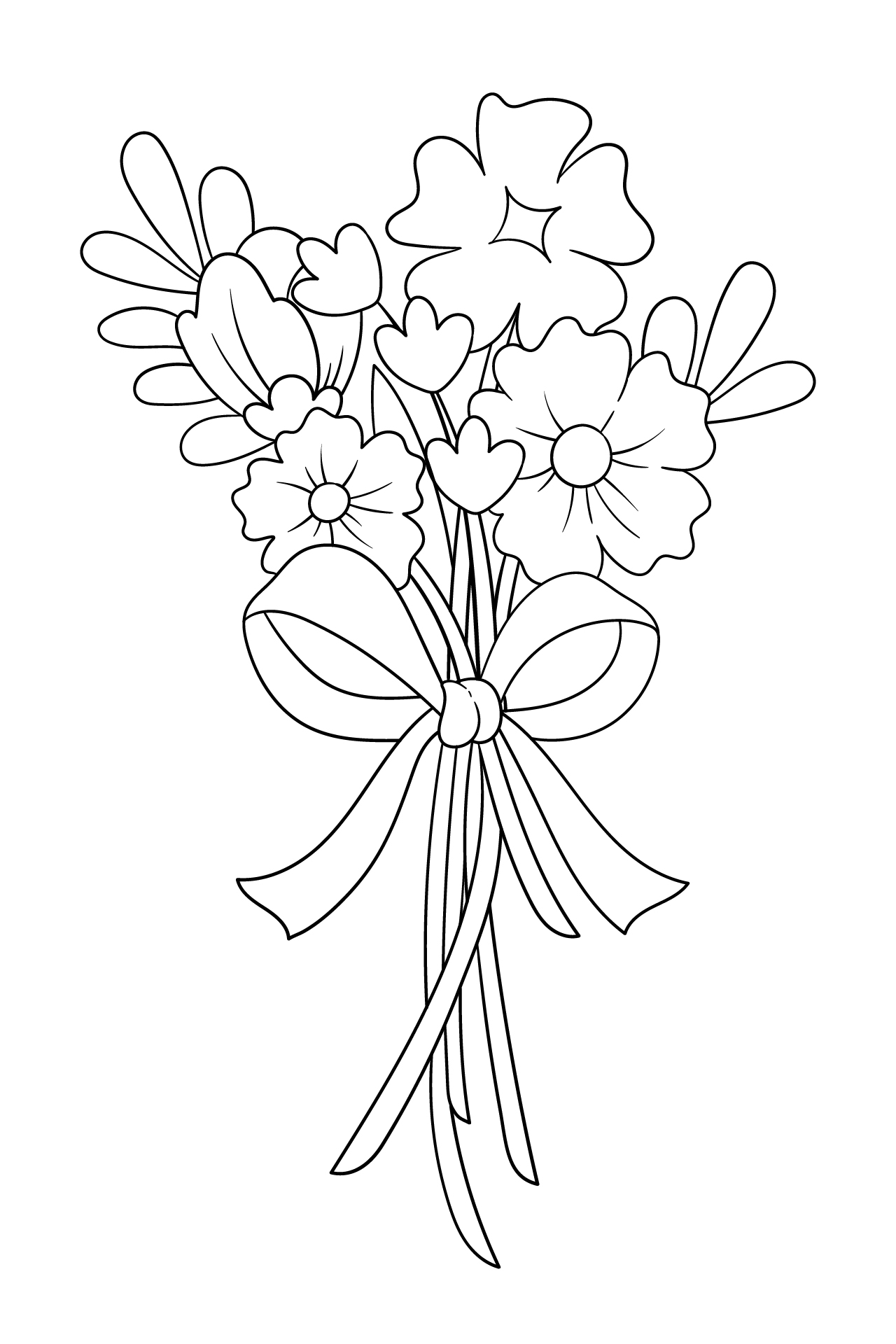 Spring Floral Bouquet Coloring Pages For Relaxation