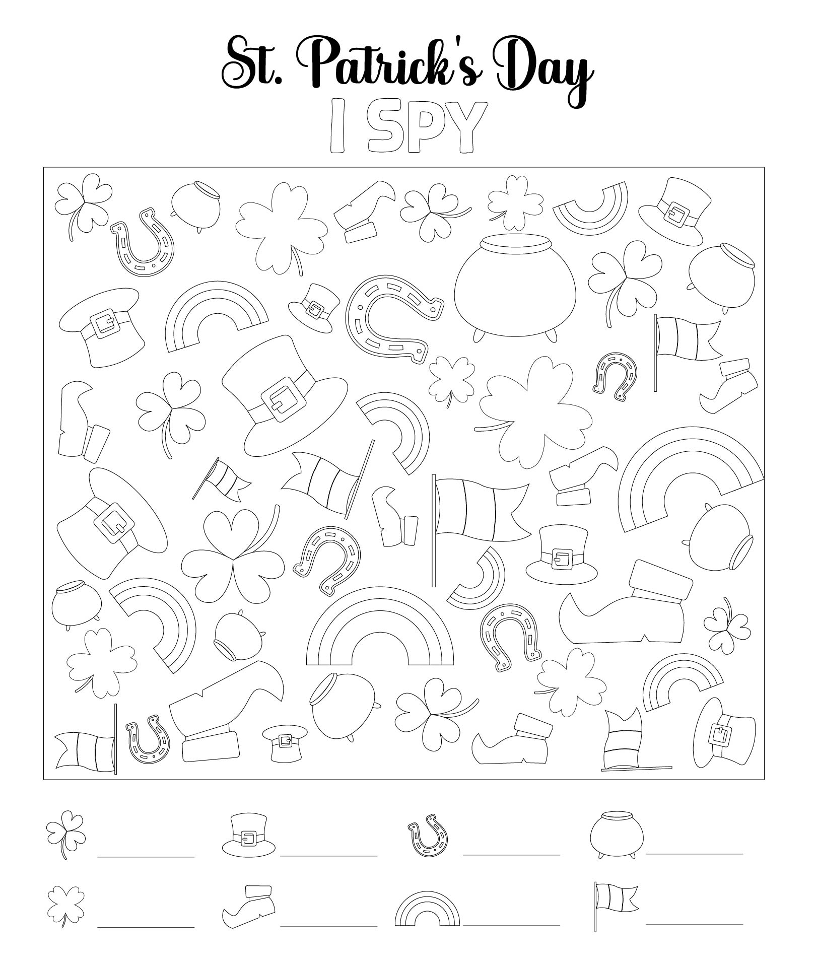 St Patricks Day Printable I Spy Games