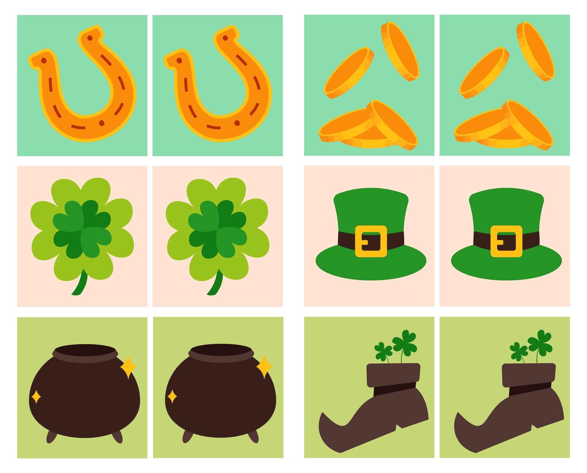 St Patricks Day Printable Matching Games