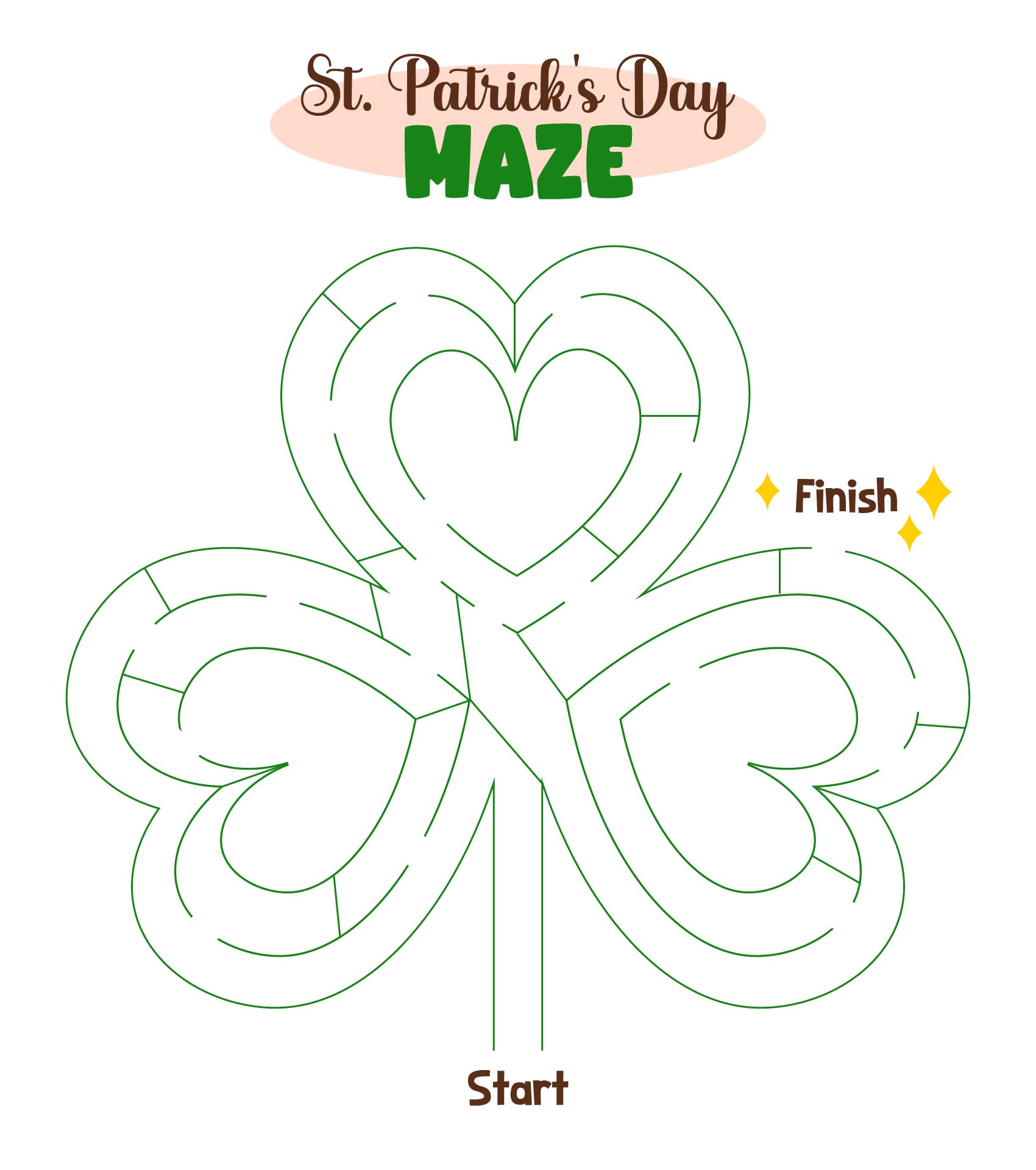 St Patricks Day Printable Maze Challenges