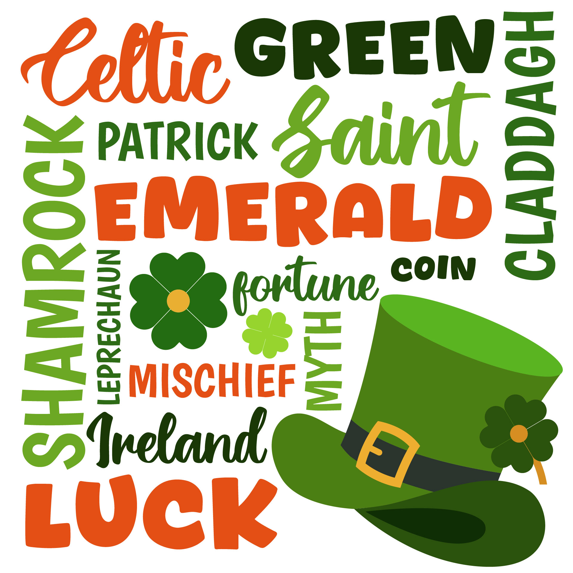 St Patricks Day Subway Art Poster Print St Patricks Day Subway Art Poster Print