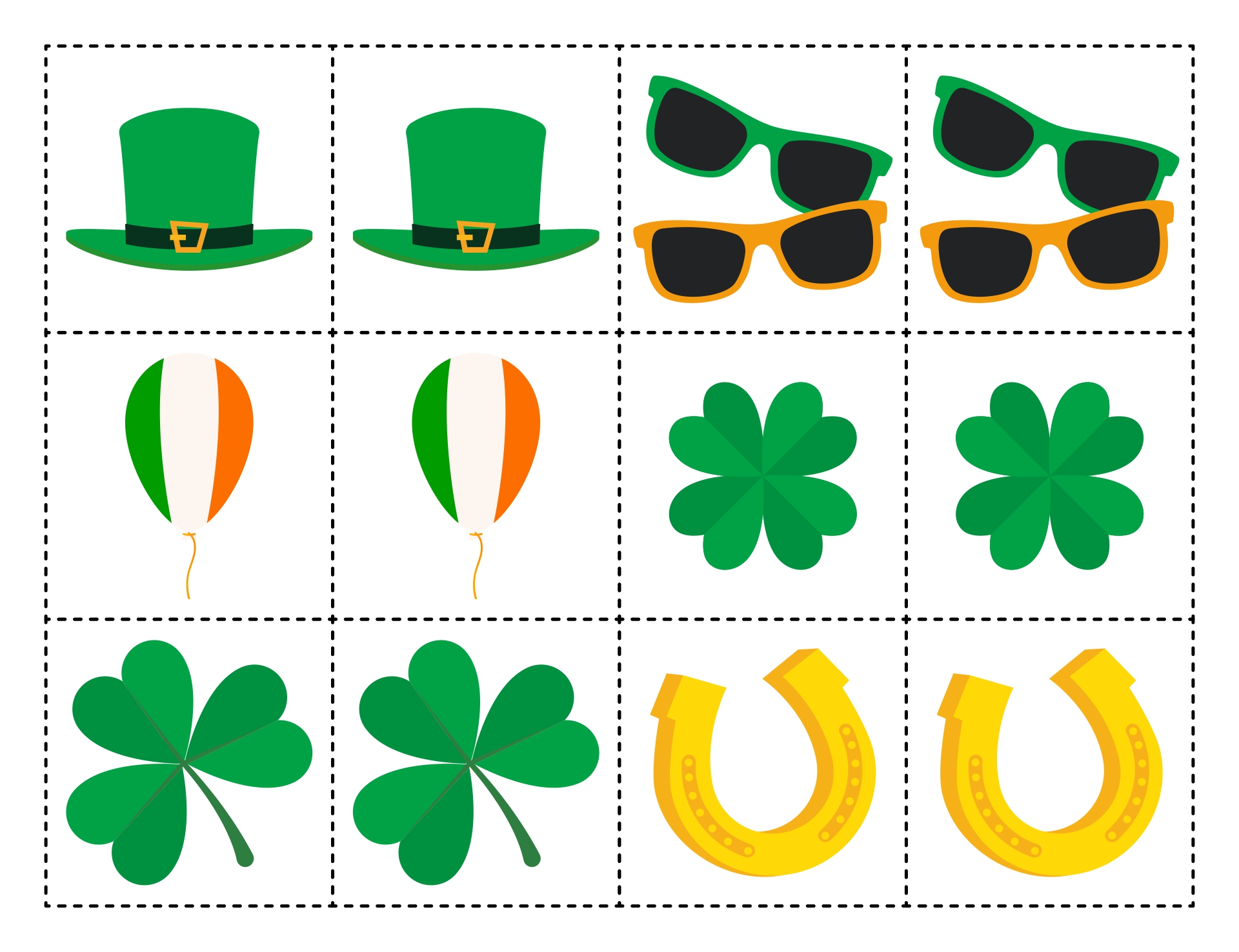 St. Patricks Day Matching Game Printables