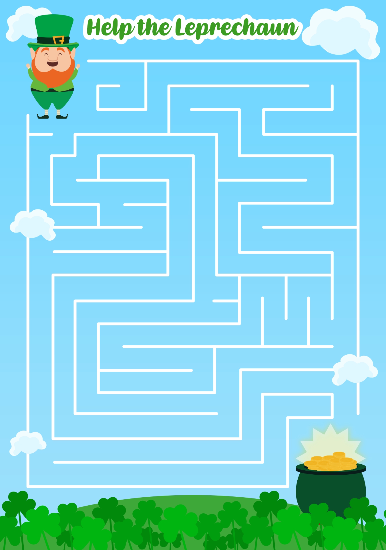 St. Patricks Day Maze Activities Printable