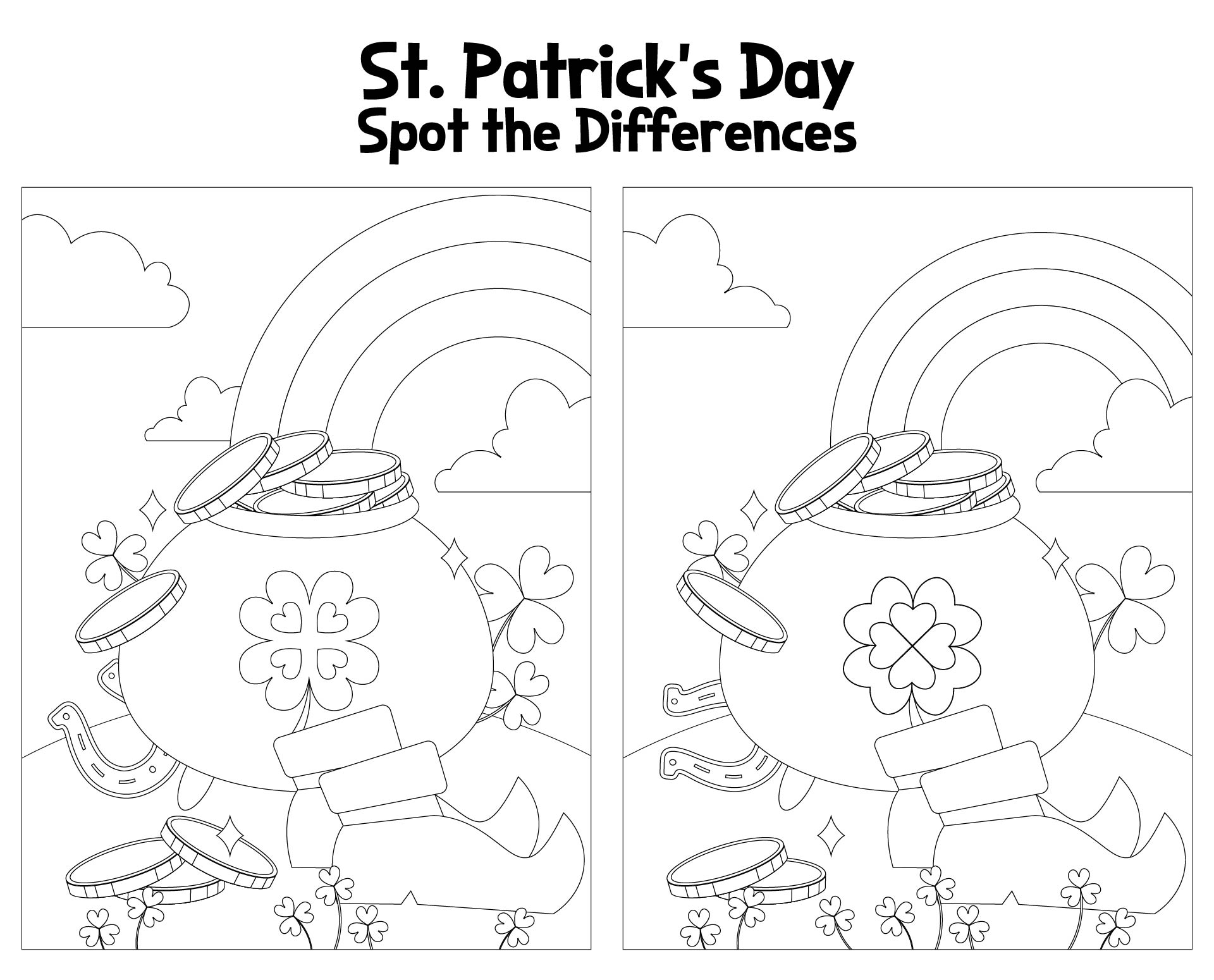 St. Patricks Day Spot the Difference for Adults
