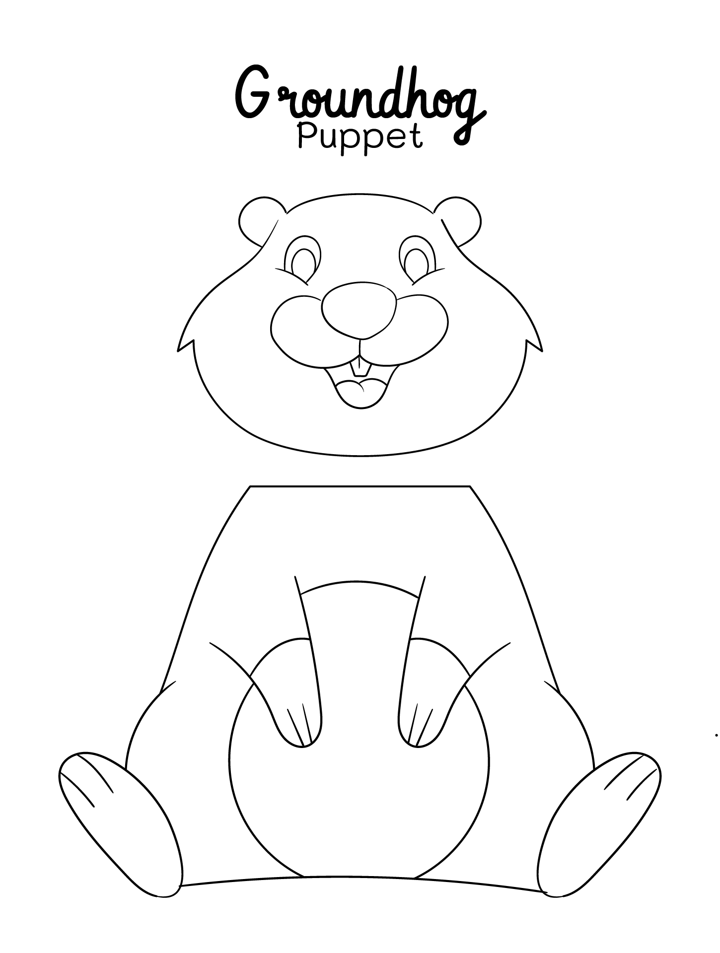 Groundhog Puppet Printable Craft Groundhog Puppet Printable Craft