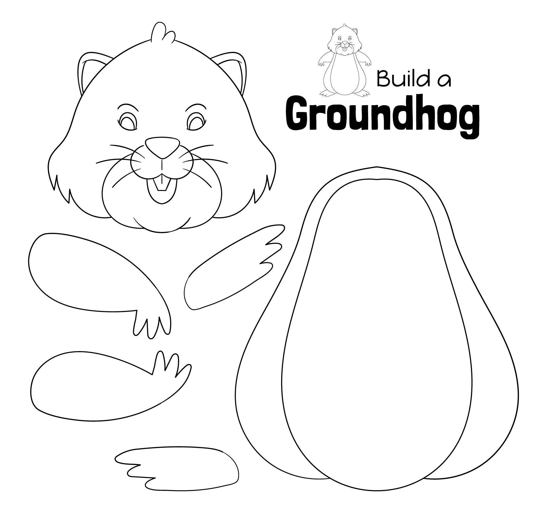 Build A Groundhog Puppet Template Build A Groundhog Puppet Template