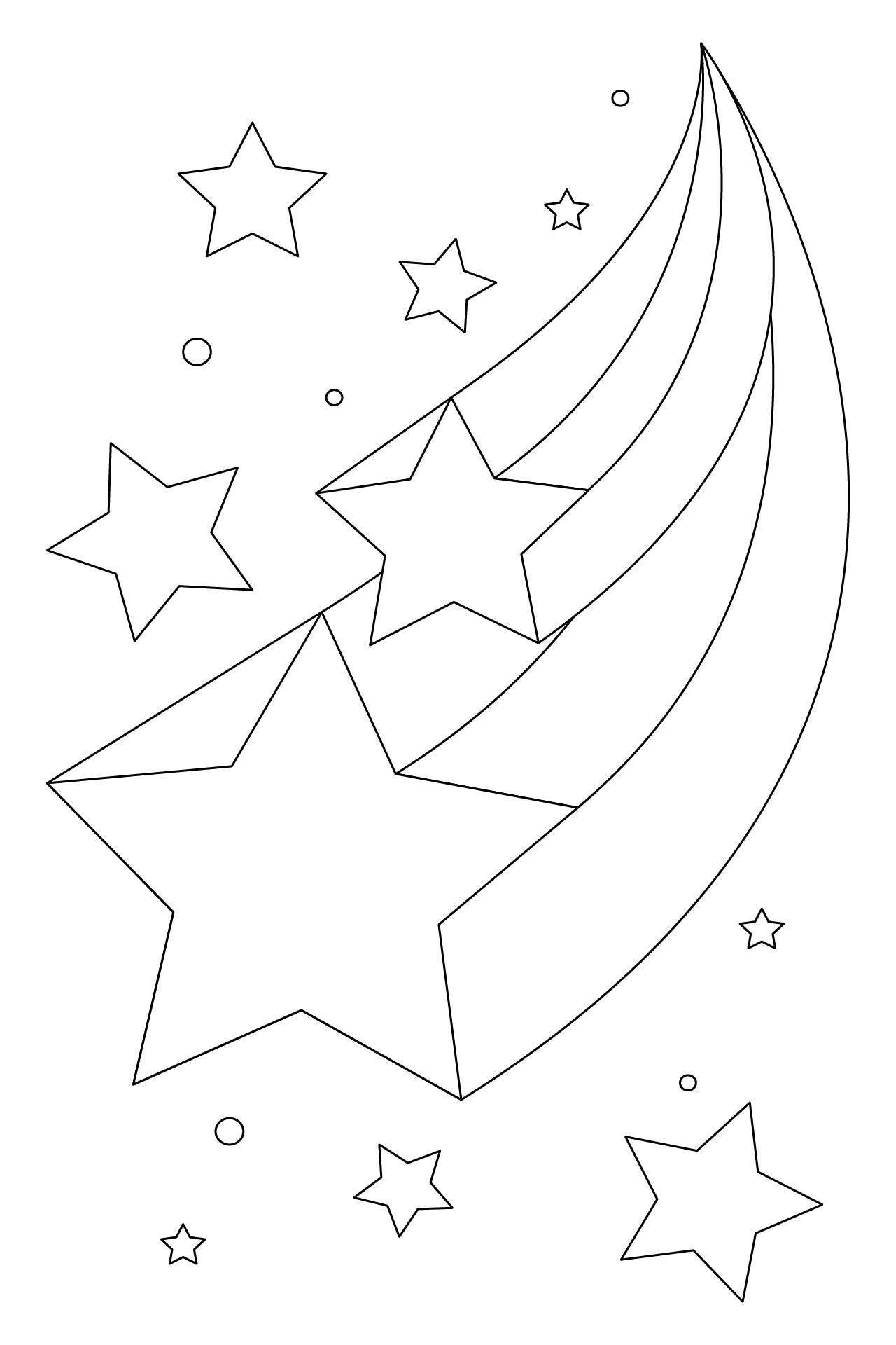 Falling Shooting Star Coloring Page