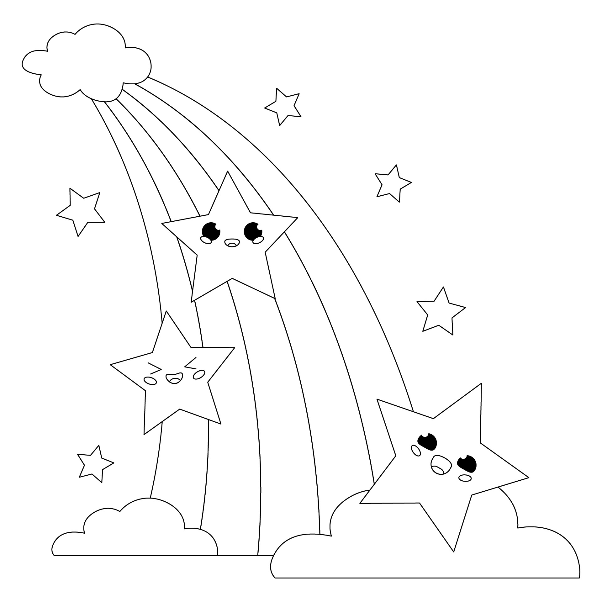 Bright & Happy Star Coloring Page