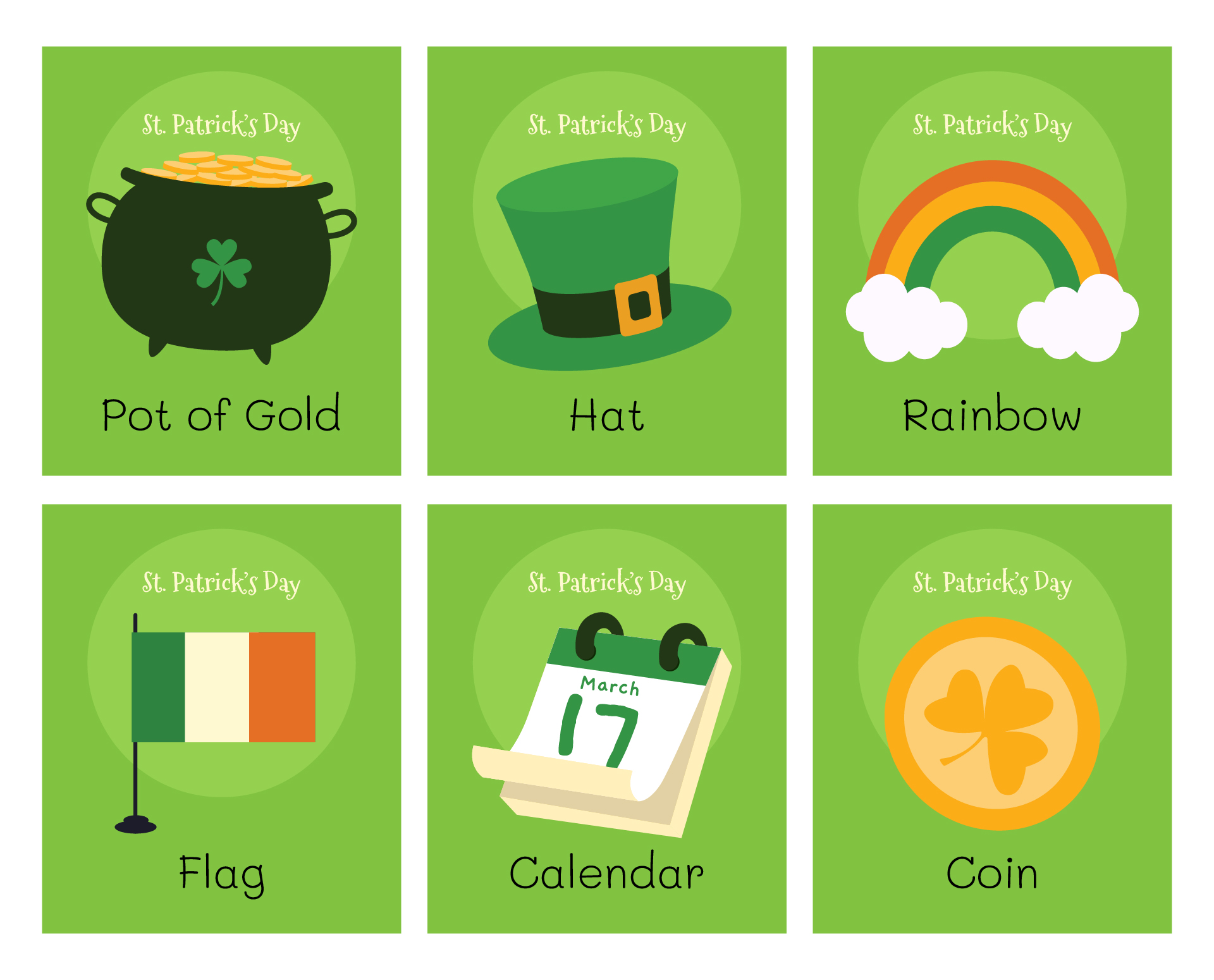 St Patrick Day Word Cards St Patrick Day Word Cards