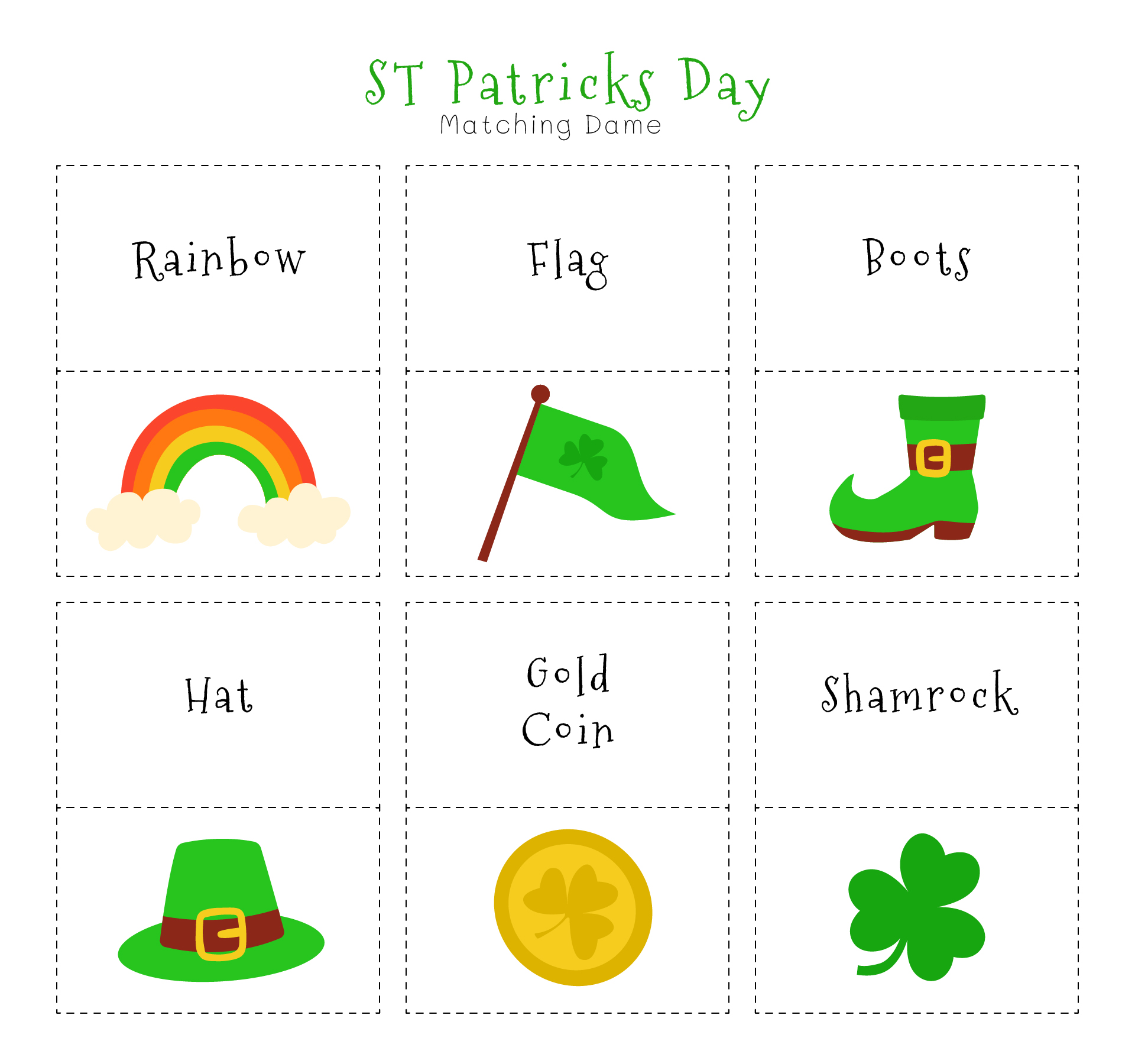 St Patrick Day Matching Puzzle St Patrick Day Matching Puzzle