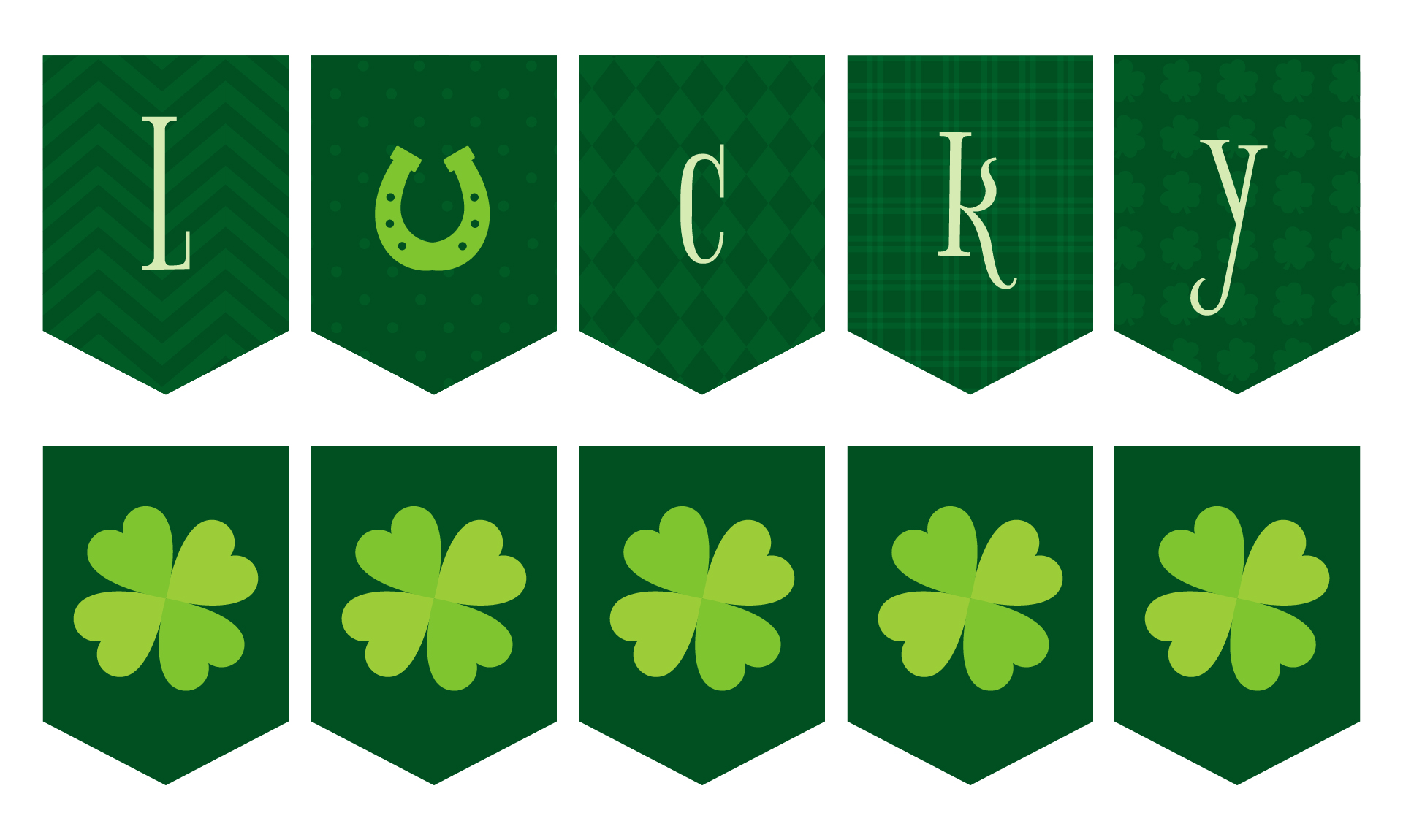 St Patricks Day Clover Banner St Patricks Day Clover Banner