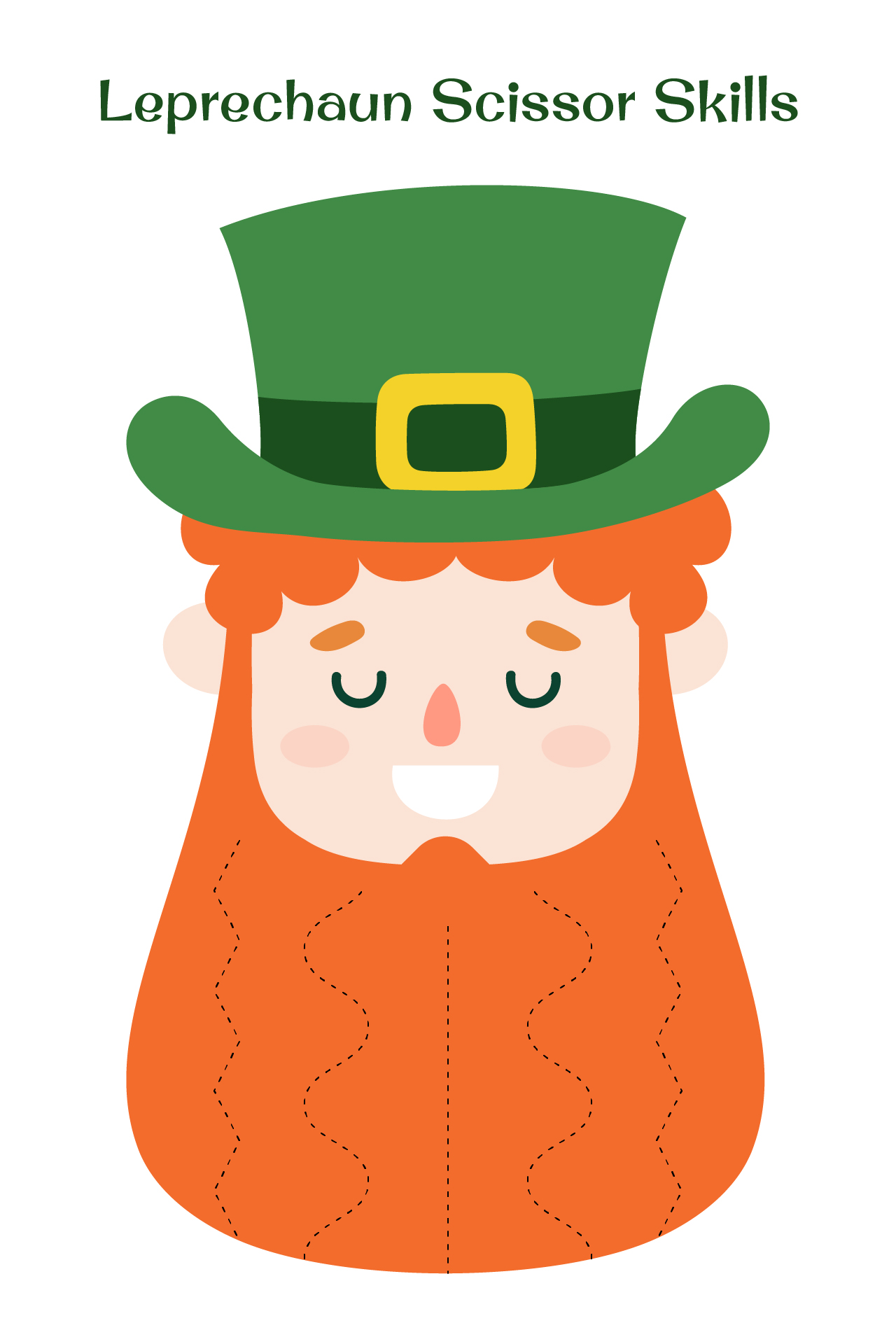 Leprechaun Scissor Skills Printable Leprechaun Scissor Skills Printable