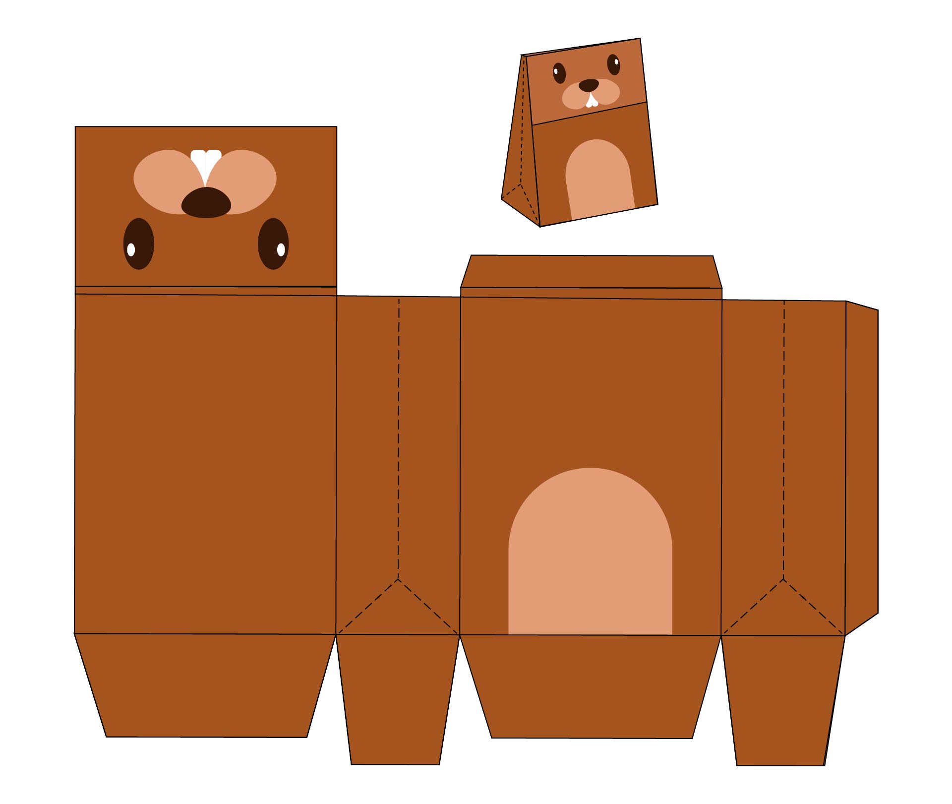 Pattern For Paper Bag Groundhog Craft Pattern For Paper Bag Groundhog Craft