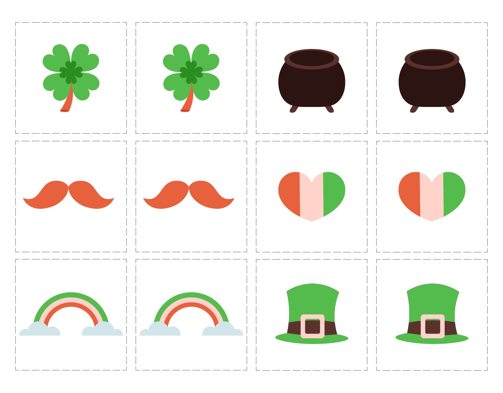 St Patrick Memory Game For Kindergarten St Patrick Memory Game For Kindergarten