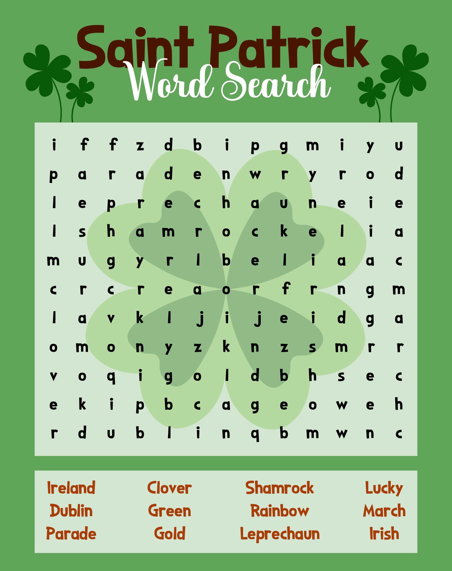 6th Grade Saint Patrick Worksheet Activity