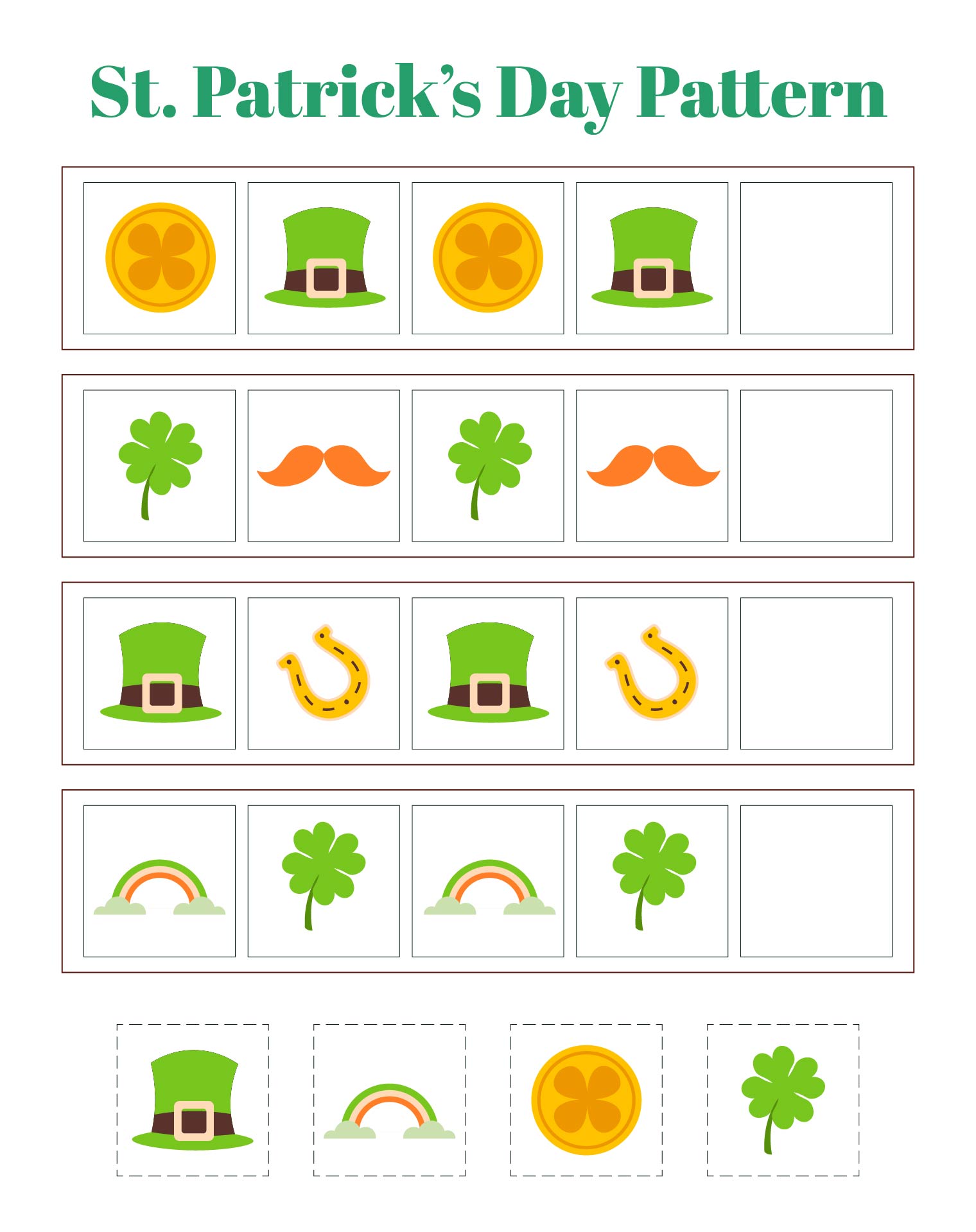 St Patricks Day Pattern Worksheet