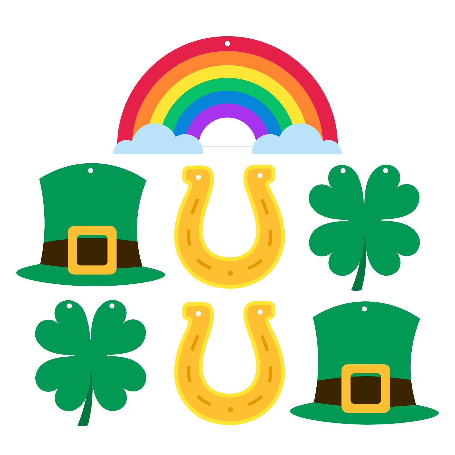 Shamrock And Rainbow Banner Printable Shamrock And Rainbow Banner Printable