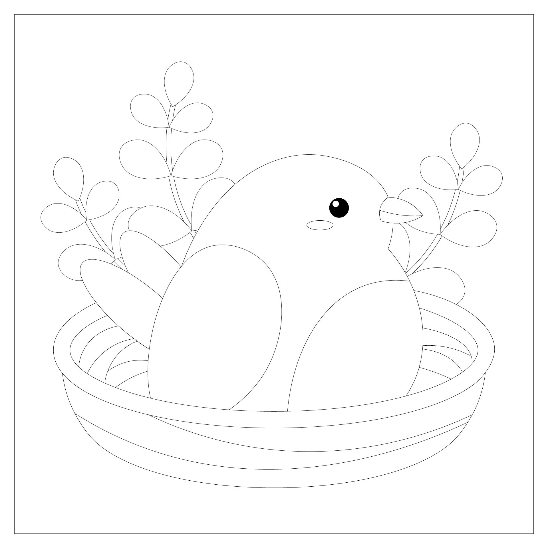 A Bird In The Nest Coloring Page A Bird In The Nest Coloring Page